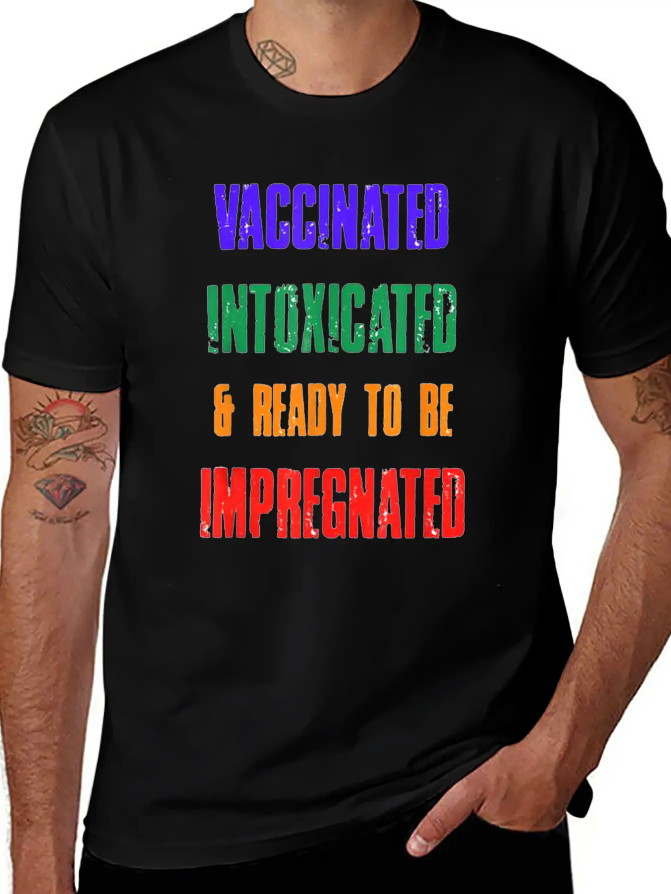 Vaccinated Intoxicated And Ready To Be Impregnated Unisex Short Sleeve Soft Cotton T-Shirt – Casual Everyday Wear