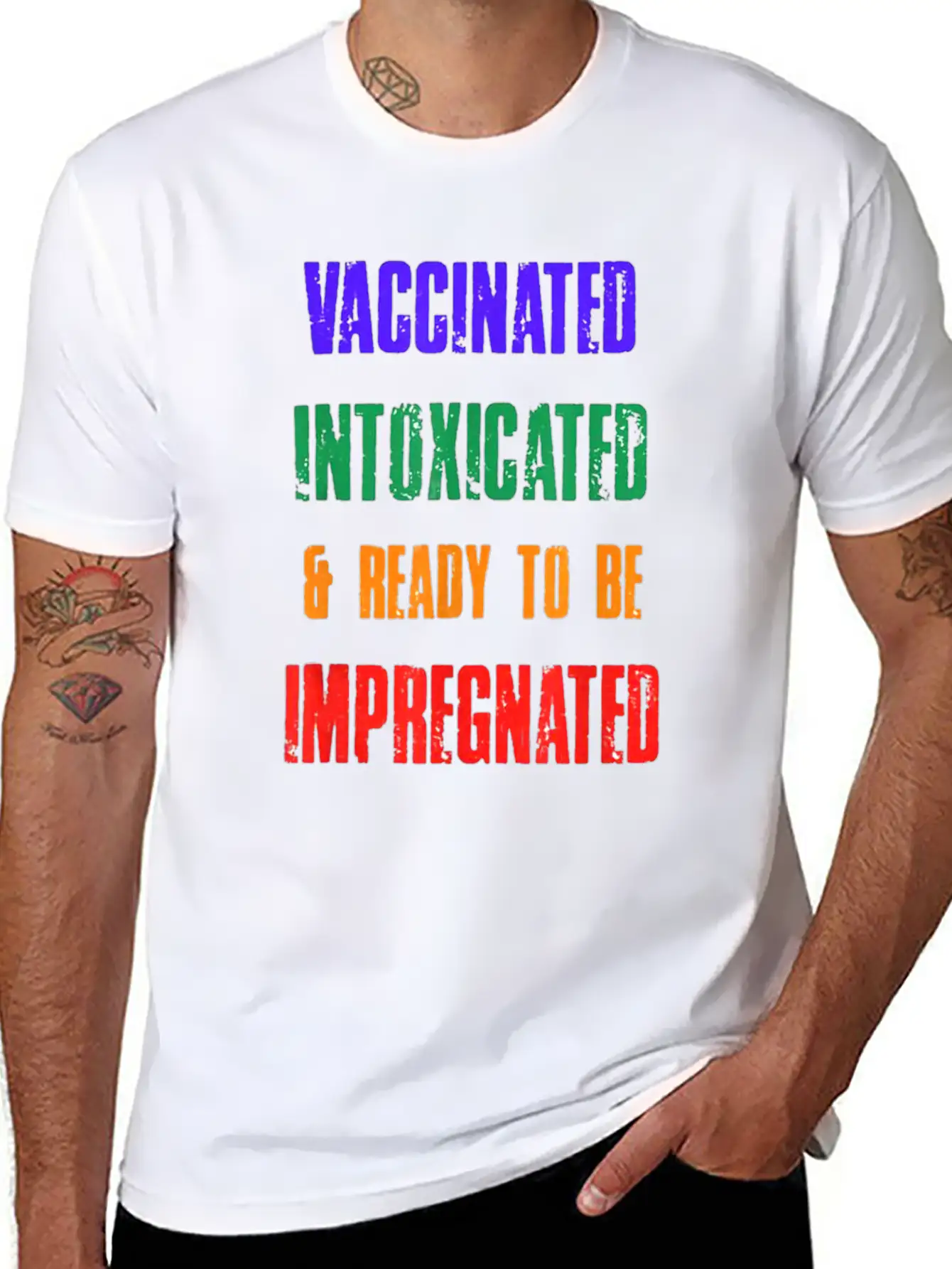Vaccinated Intoxicated And Ready To Be Impregnated Unisex Short Sleeve Soft Cotton T-Shirt – Casual Everyday Wear