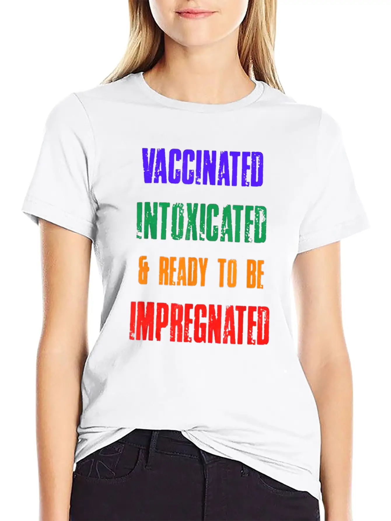 Vaccinated Intoxicated And Ready To Be Impregnated Unisex Short Sleeve Soft Cotton T-Shirt – Casual Everyday Wear