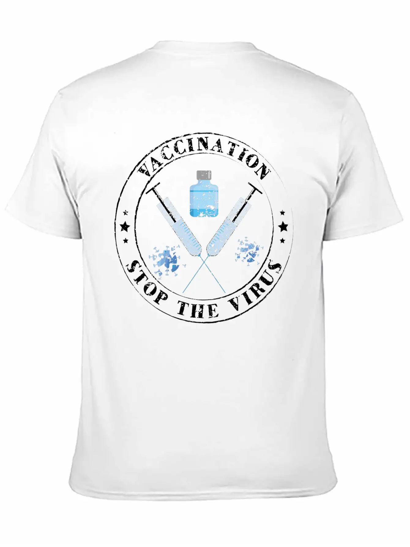 Vaccination Vaccinated 2021 Stop Virus Vaccine Unisex Short Sleeve Soft Cotton T-Shirt – Casual Everyday Wear