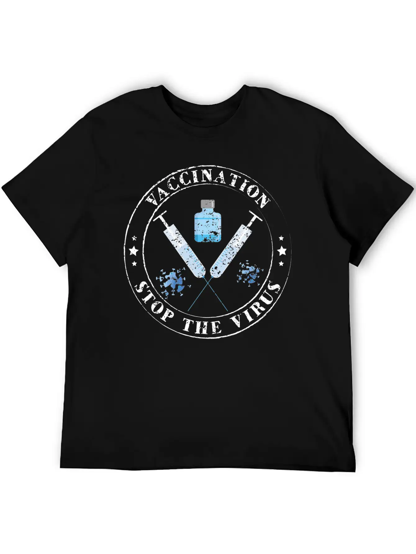 Vaccination Vaccinated 2021 Stop Virus Vaccine Unisex Short Sleeve Soft Cotton T-Shirt – Casual Everyday Wear