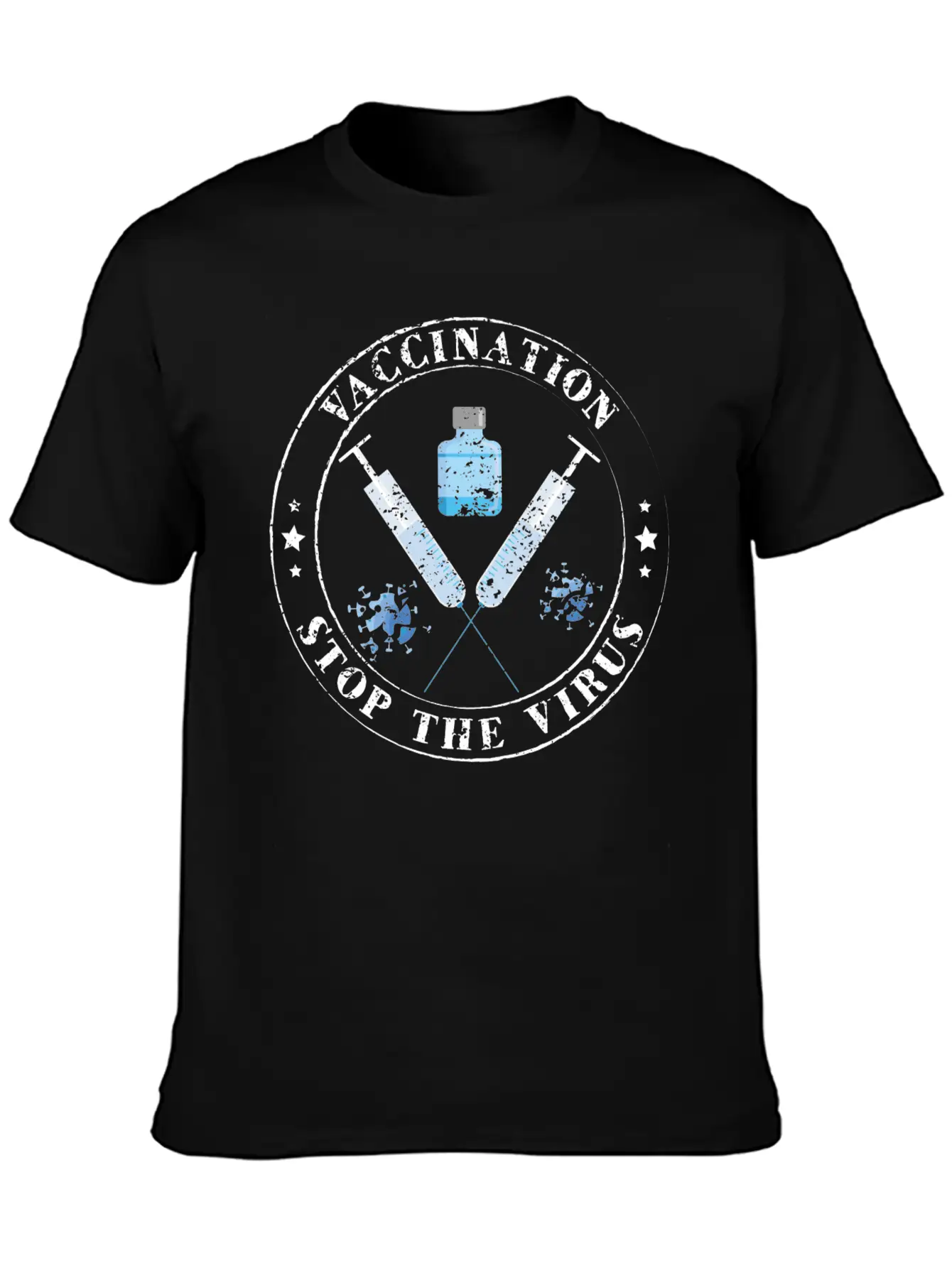 Vaccination Vaccinated 2021 Stop Virus Vaccine Unisex Short Sleeve Soft Cotton T-Shirt – Casual Everyday Wear