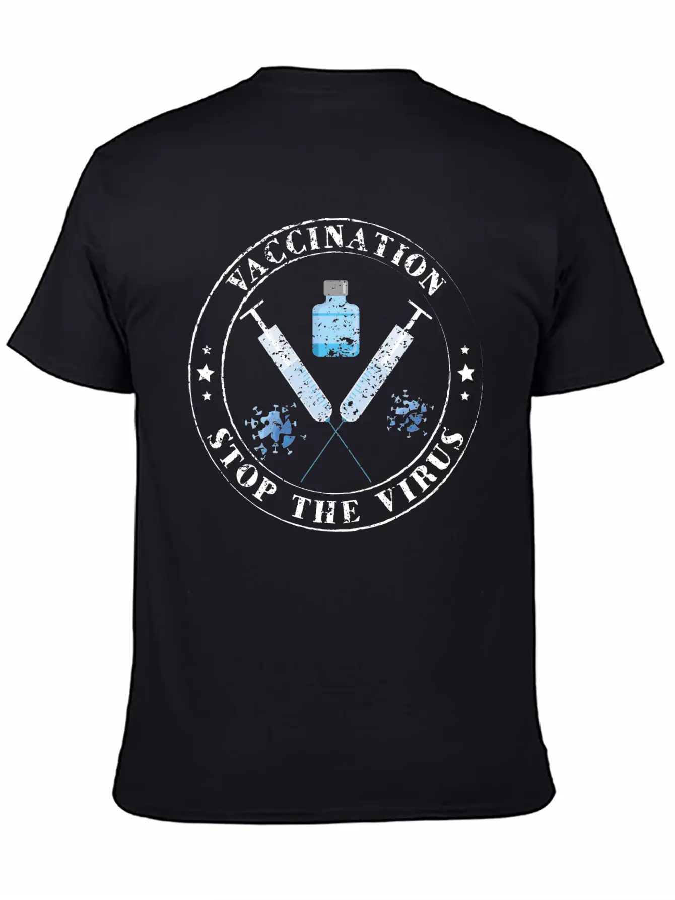 Vaccination Vaccinated 2021 Stop Virus Vaccine Unisex Short Sleeve Soft Cotton T-Shirt – Casual Everyday Wear