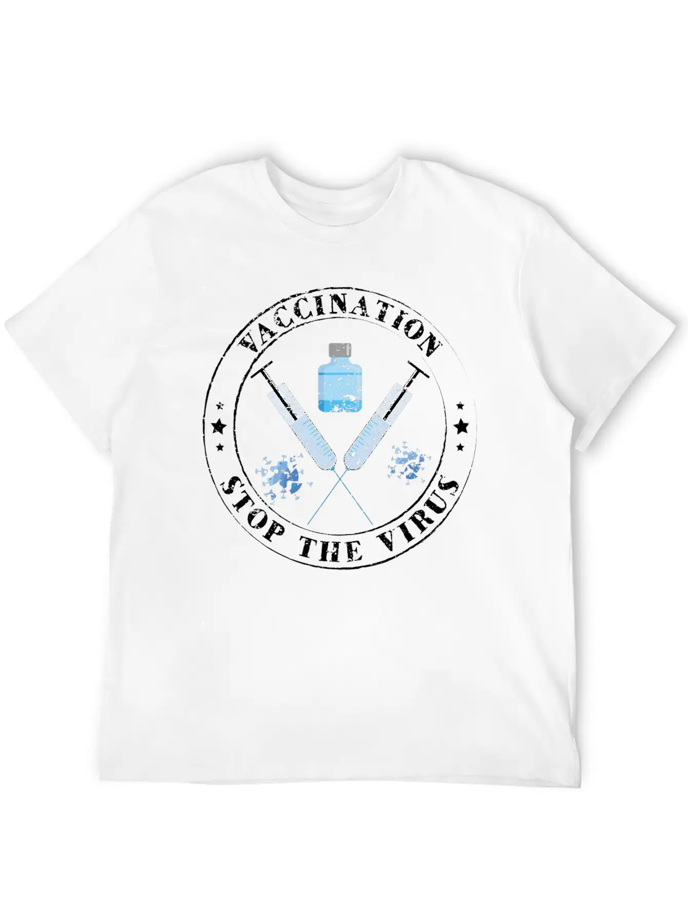 Vaccination Vaccinated 2021 Stop Virus Vaccine Unisex Short Sleeve Soft Cotton T-Shirt – Casual Everyday Wear