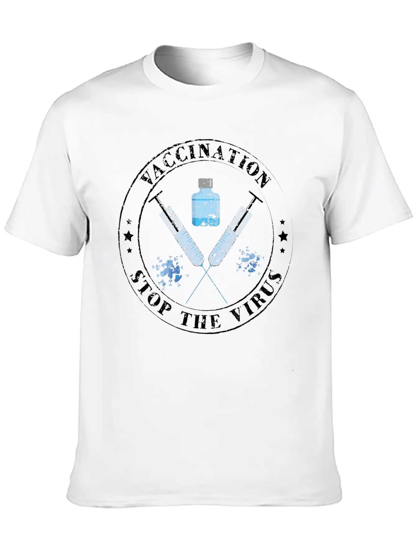 Vaccination Vaccinated 2021 Stop Virus Vaccine Unisex Short Sleeve Soft Cotton T-Shirt – Casual Everyday Wear