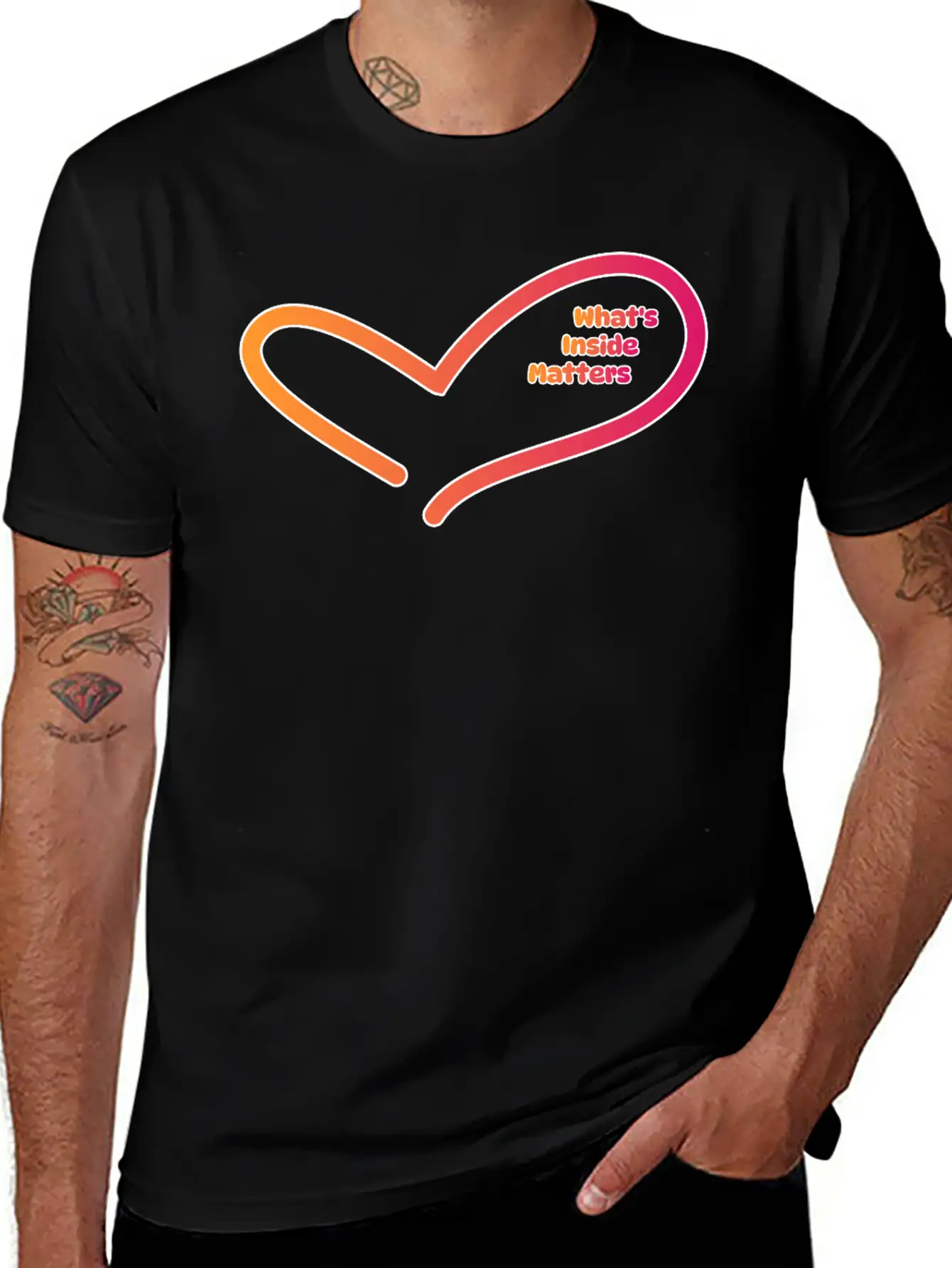 Valentine's Day : What's Inside Matters Comfortable Minimalist Graphic Tee – Summer Style Essential
