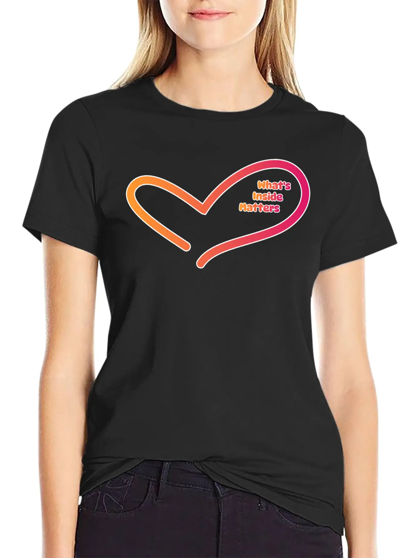Valentine's Day : What's Inside Matters Comfortable Minimalist Graphic Tee – Summer Style Essential