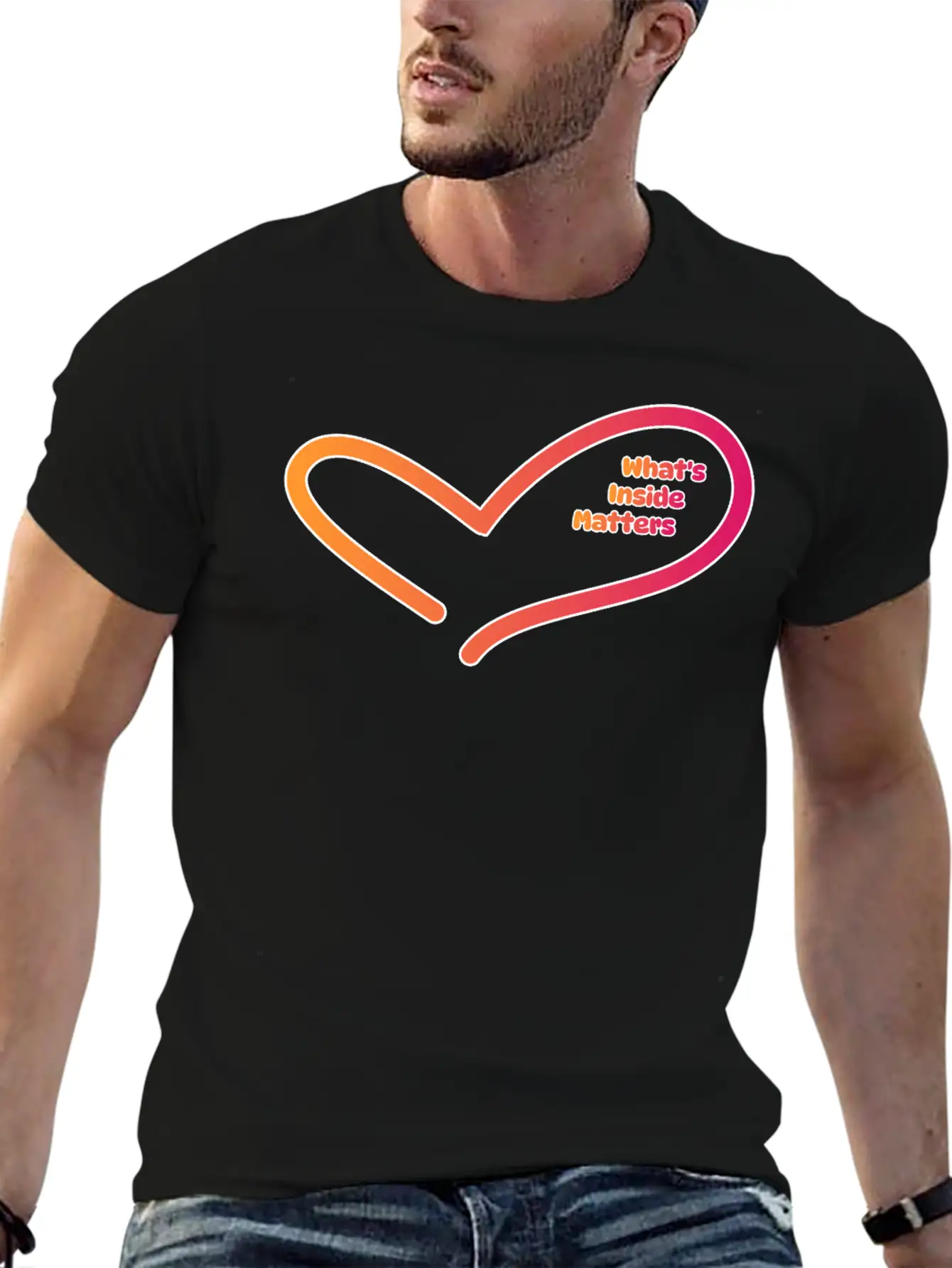 Valentine's Day : What's Inside Matters Comfortable Minimalist Graphic Tee – Summer Style Essential