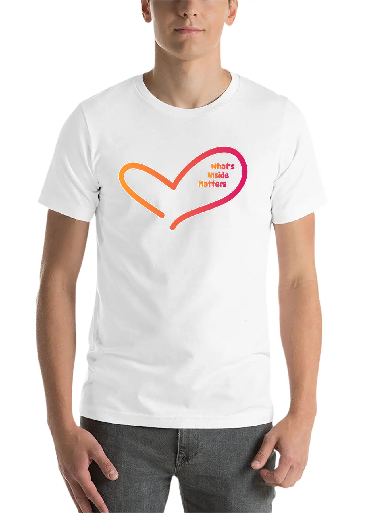 Valentine's Day : What's Inside Matters Comfortable Minimalist Graphic Tee – Summer Style Essential