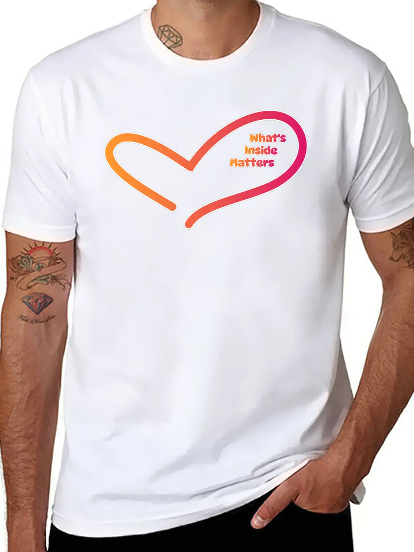 Valentine's Day : What's Inside Matters Comfortable Minimalist Graphic Tee – Summer Style Essential