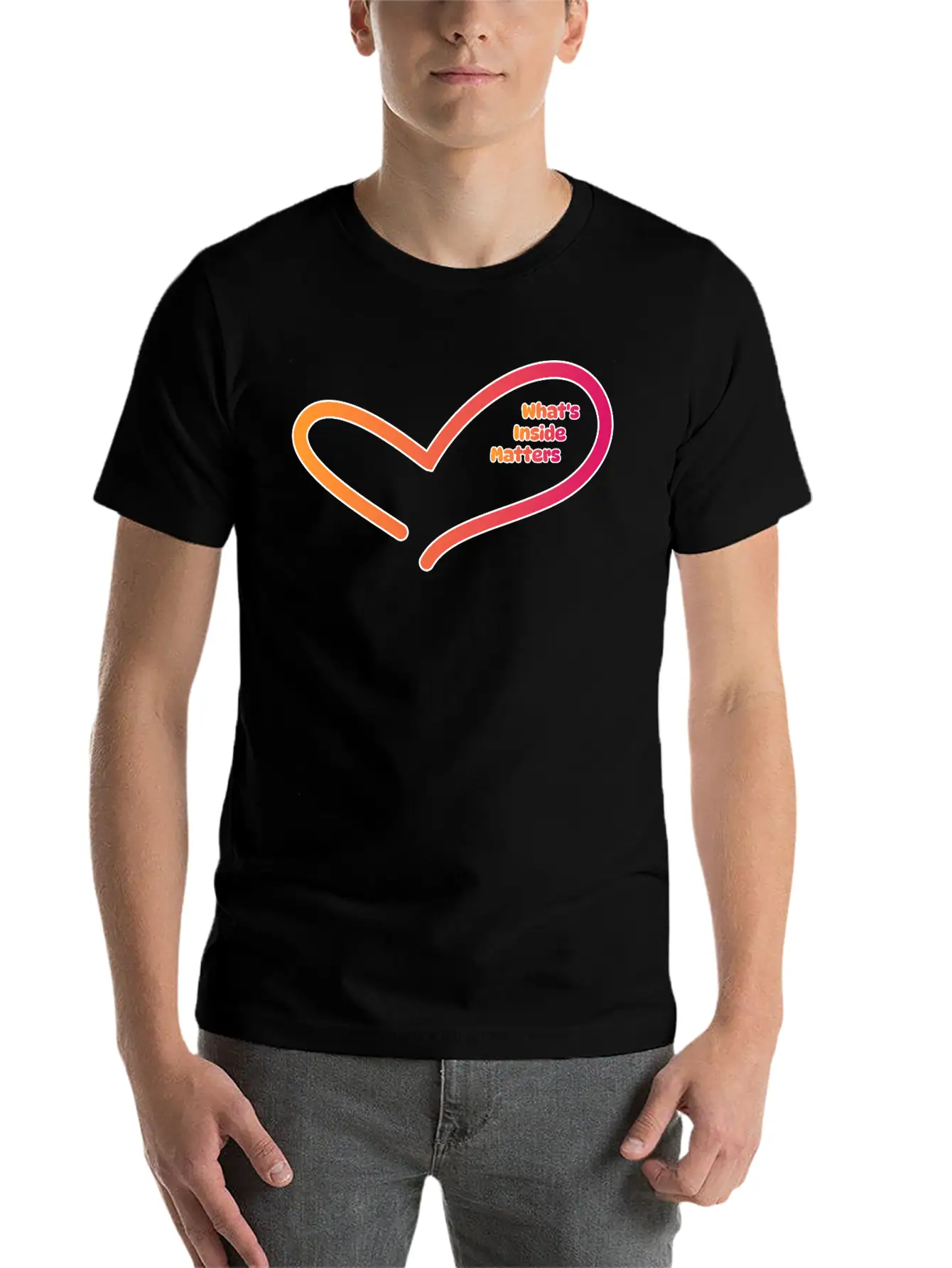 Valentine's Day : What's Inside Matters Comfortable Minimalist Graphic Tee – Summer Style Essential