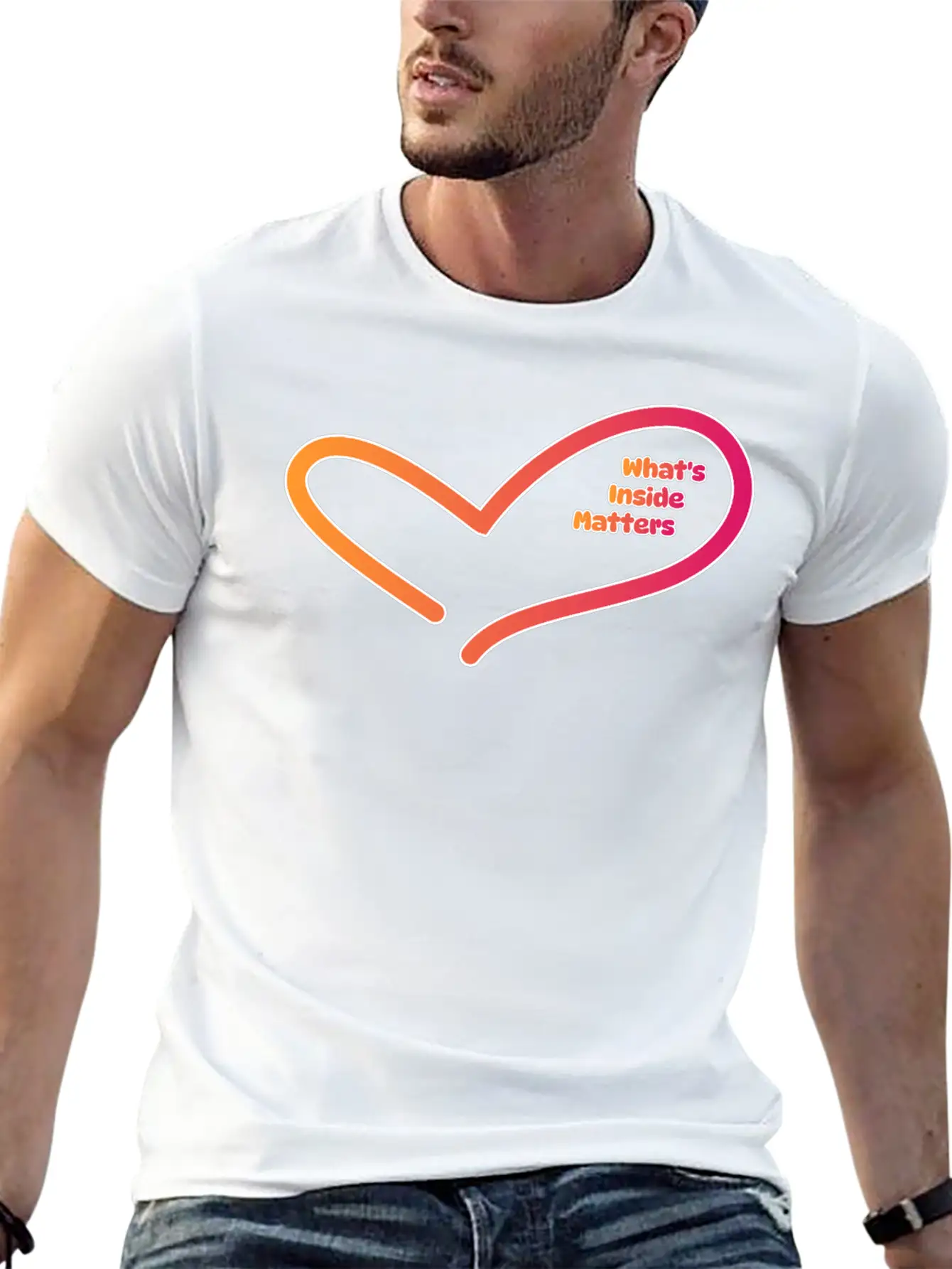 Valentine's Day : What's Inside Matters Comfortable Minimalist Graphic Tee – Summer Style Essential