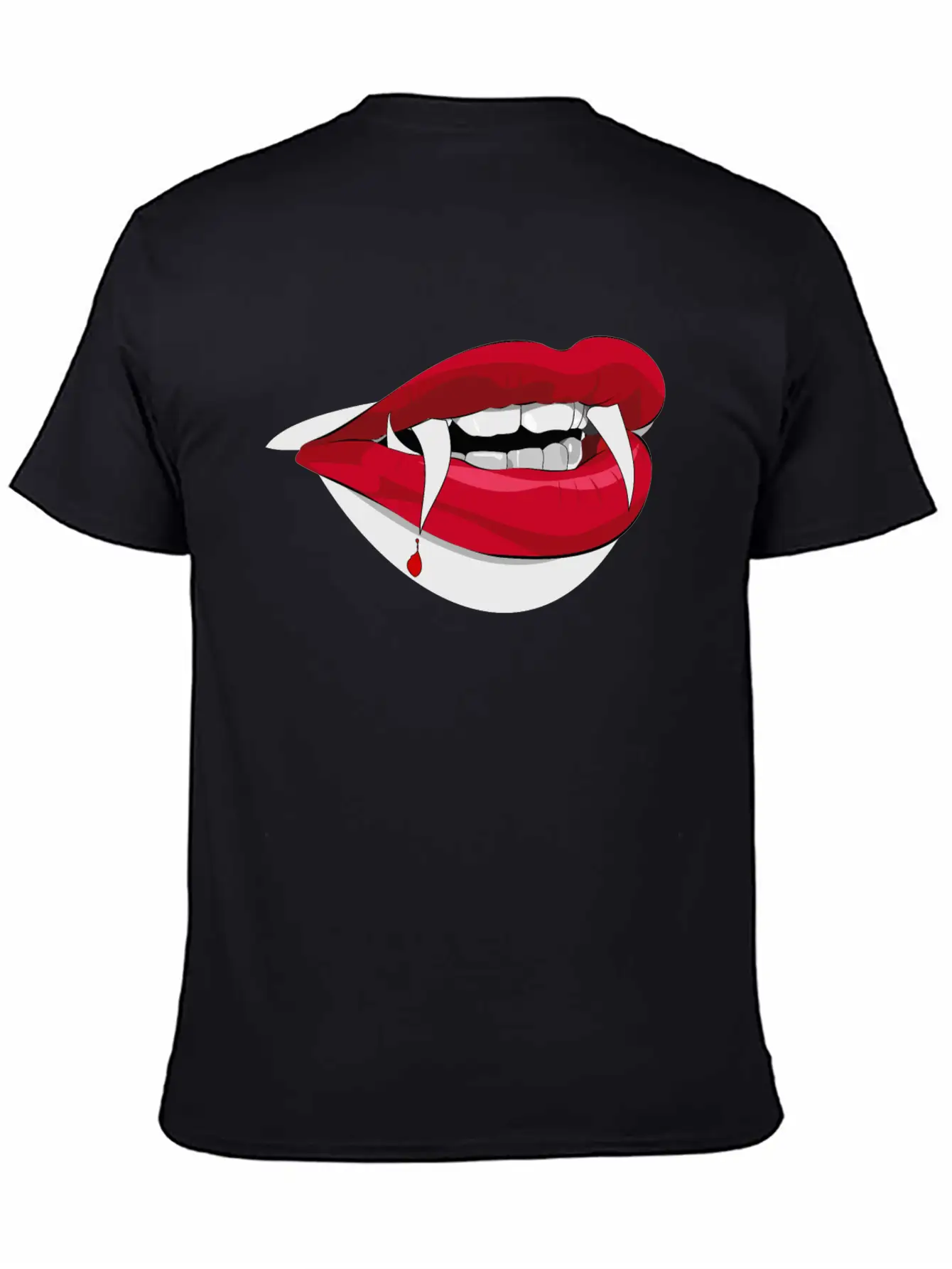Vampire Lips (High Quality) Unisex Short Sleeve Soft Cotton T-Shirt – Casual Everyday Wear