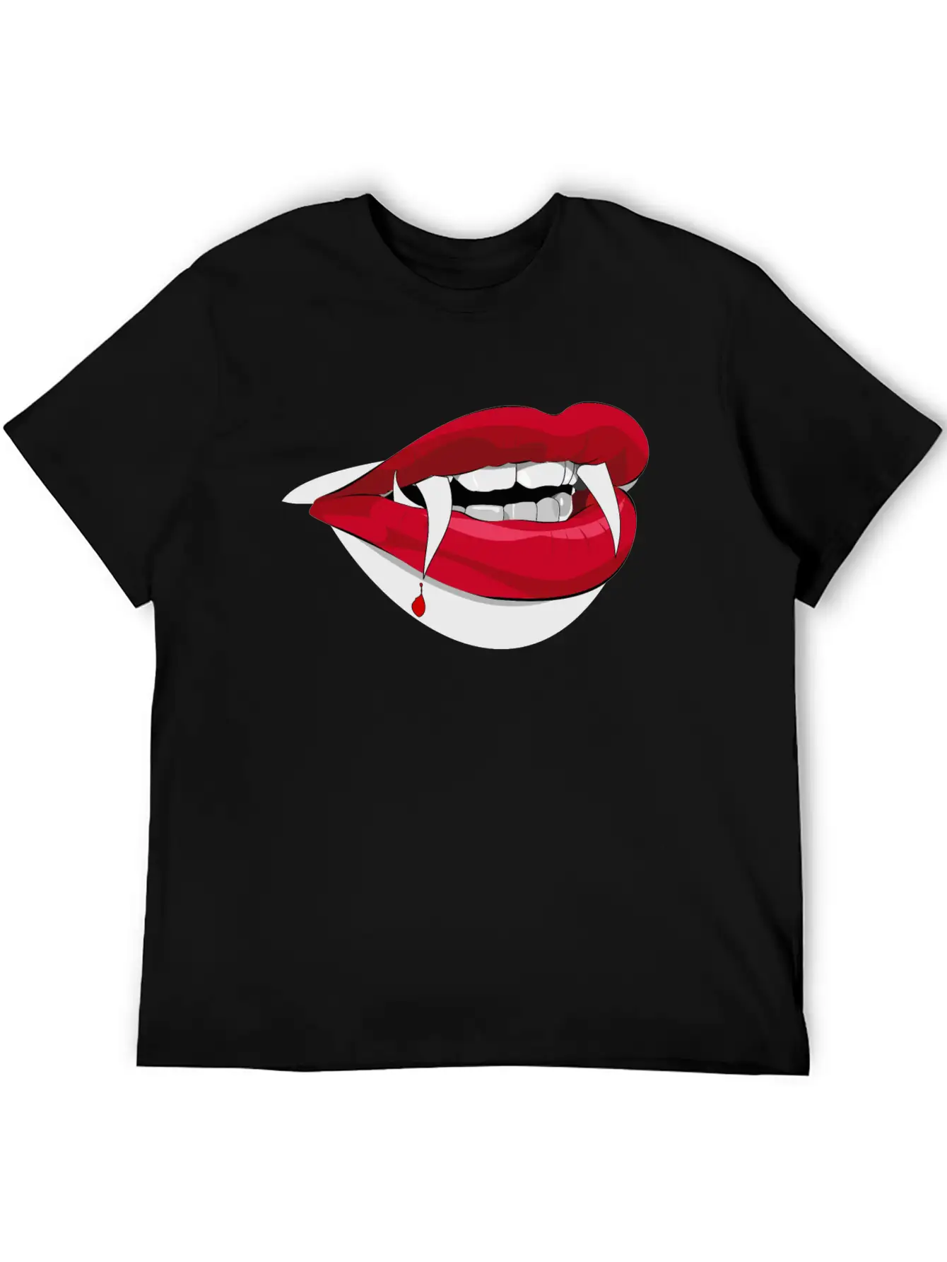 Vampire Lips (High Quality) Unisex Short Sleeve Soft Cotton T-Shirt – Casual Everyday Wear