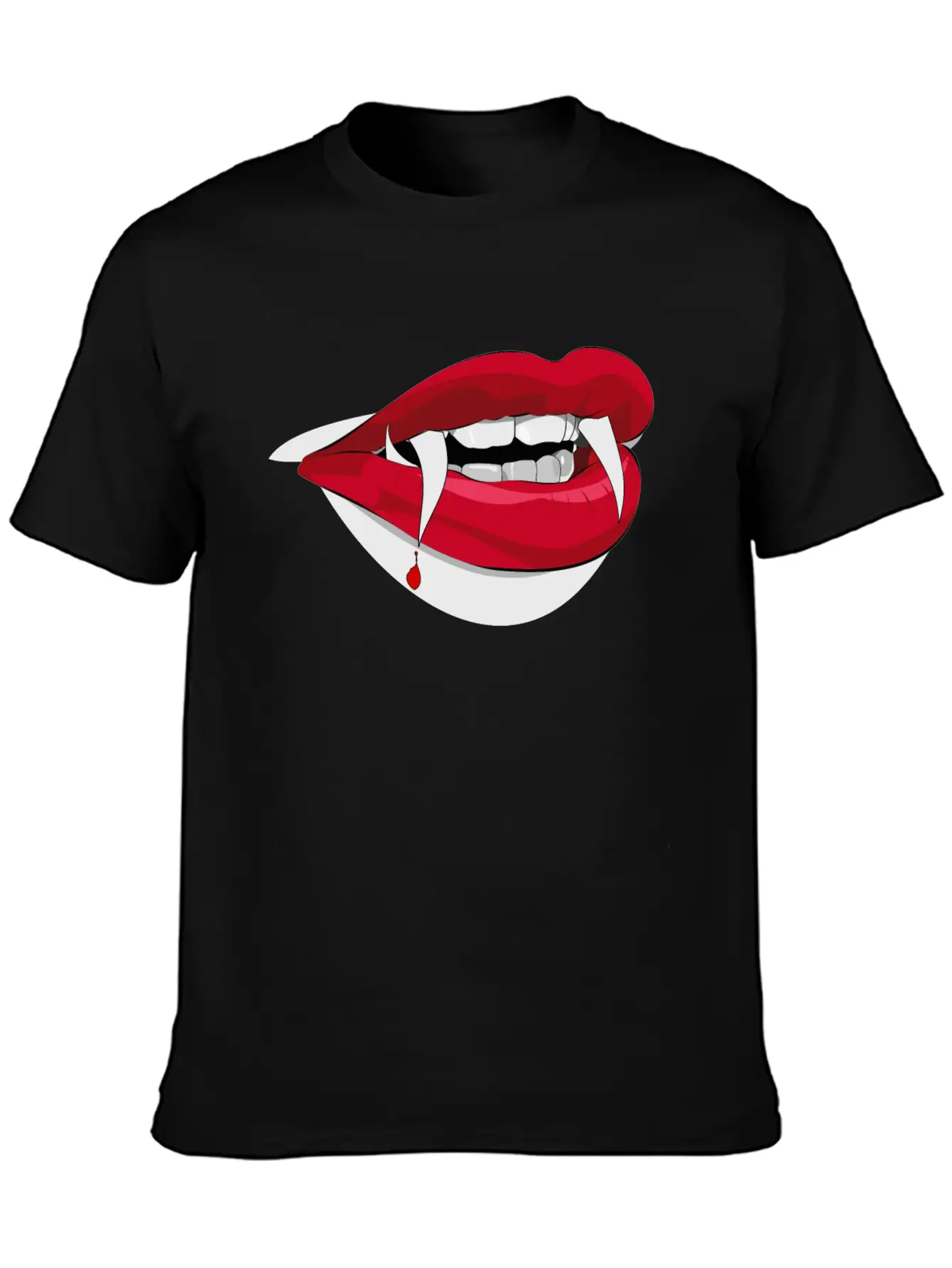 Vampire Lips (High Quality) Unisex Short Sleeve Soft Cotton T-Shirt – Casual Everyday Wear