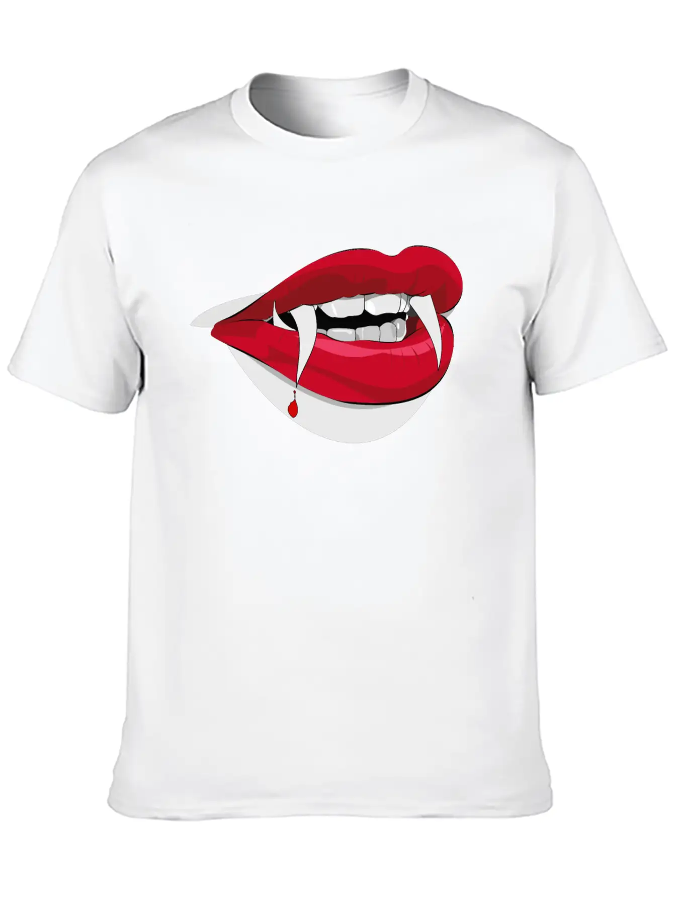 Vampire Lips (High Quality) Unisex Short Sleeve Soft Cotton T-Shirt – Casual Everyday Wear
