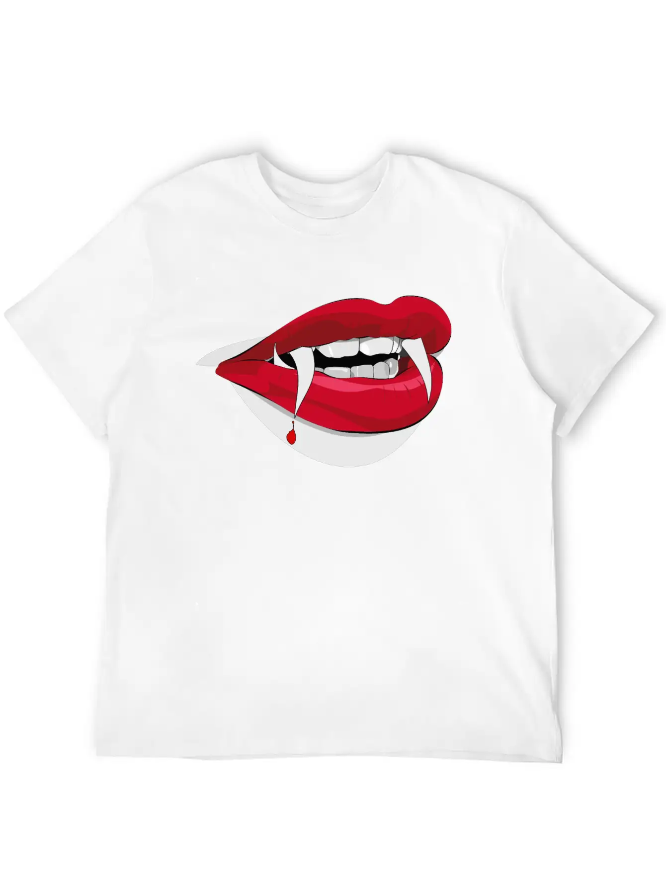 Vampire Lips (High Quality) Unisex Short Sleeve Soft Cotton T-Shirt – Casual Everyday Wear