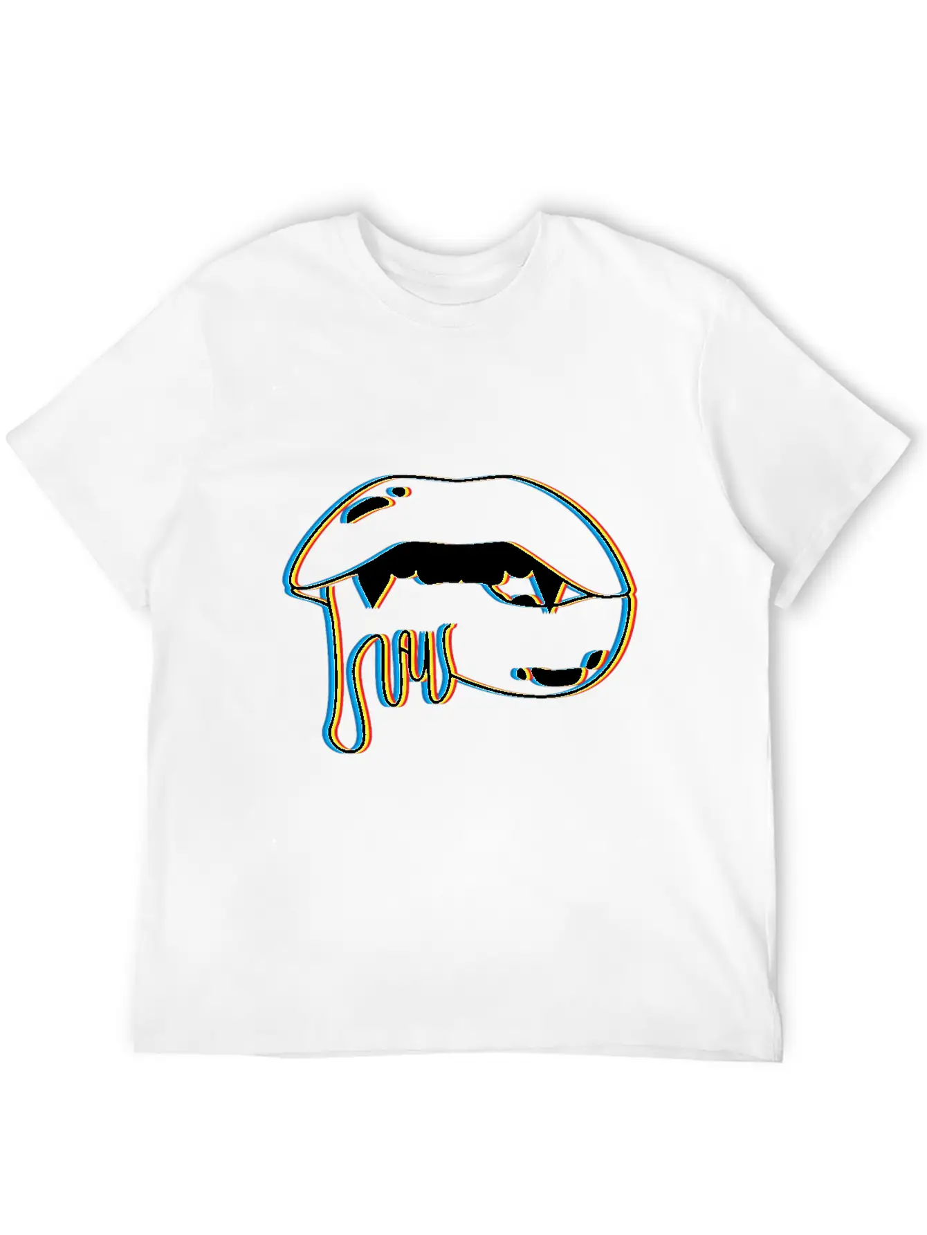 Vampire Mouth Gift | Trippy Halloween Costume Idea Unisex Short Sleeve Soft Cotton T-Shirt – Casual Everyday Wear