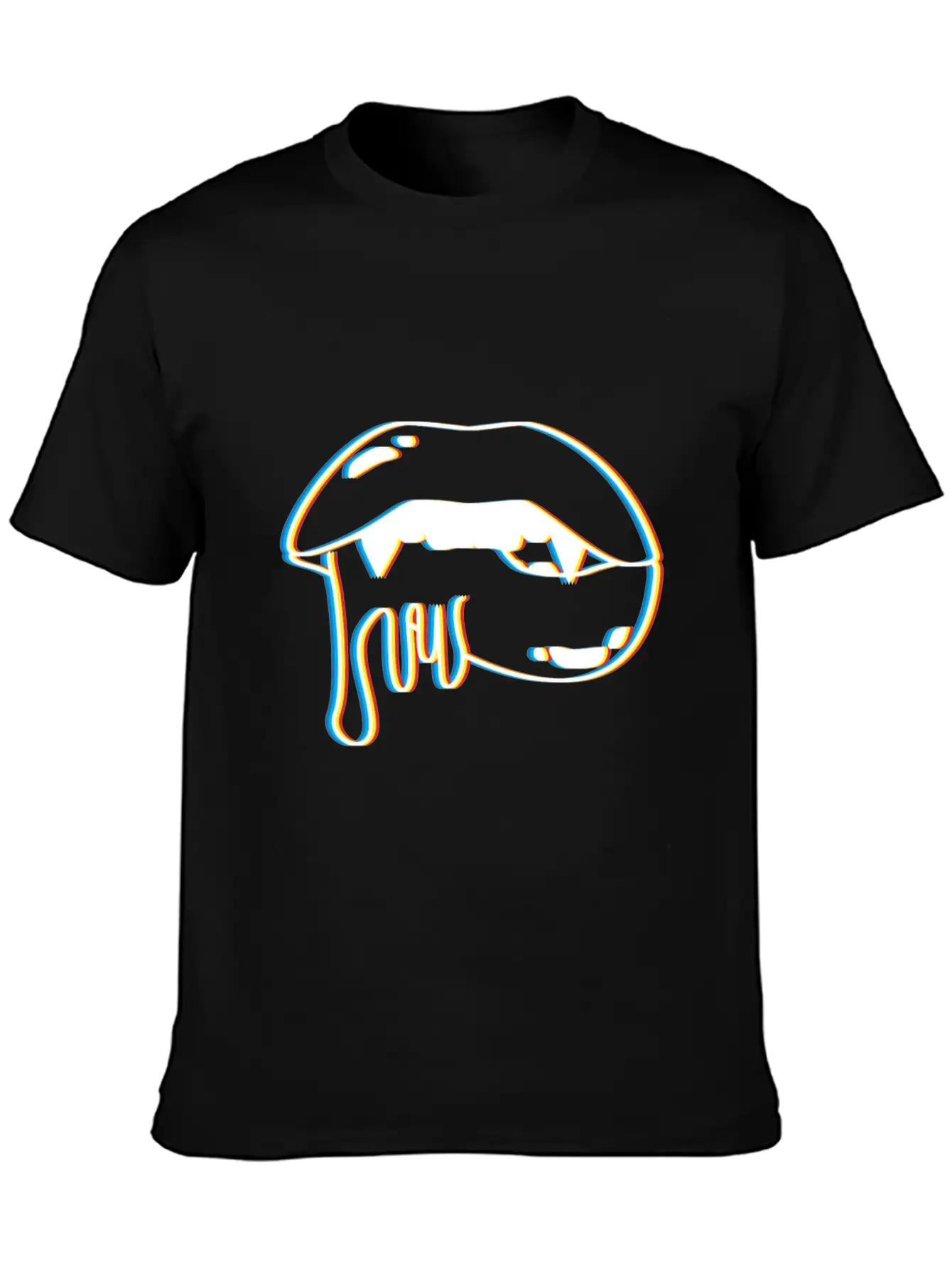 Vampire Mouth Gift | Trippy Halloween Costume Idea Unisex Short Sleeve Soft Cotton T-Shirt – Casual Everyday Wear