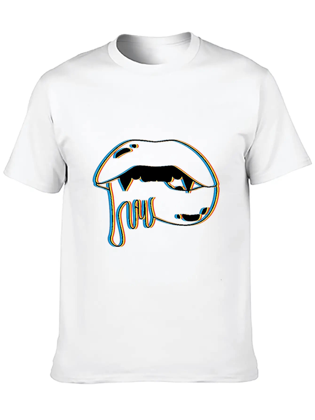Vampire Mouth Gift | Trippy Halloween Costume Idea Unisex Short Sleeve Soft Cotton T-Shirt – Casual Everyday Wear