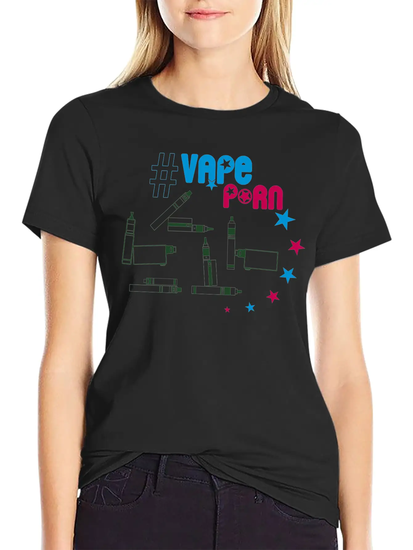 Vape-Shirt - #VapePorn Essential Unisex Summer Tee – Soft Cotton Casual Fit