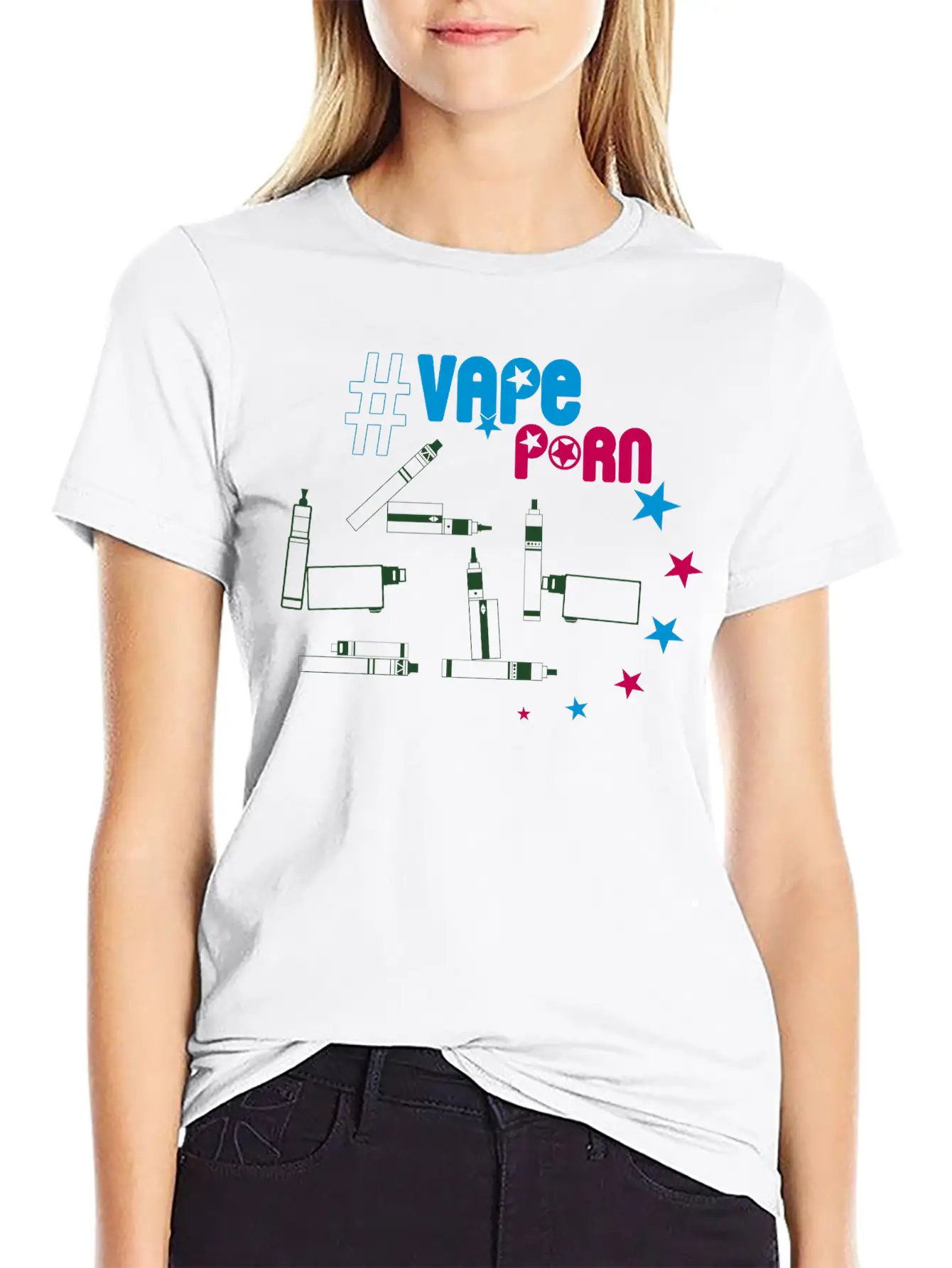 Vape-Shirt - #VapePorn Essential Unisex Summer Tee – Soft Cotton Casual Fit