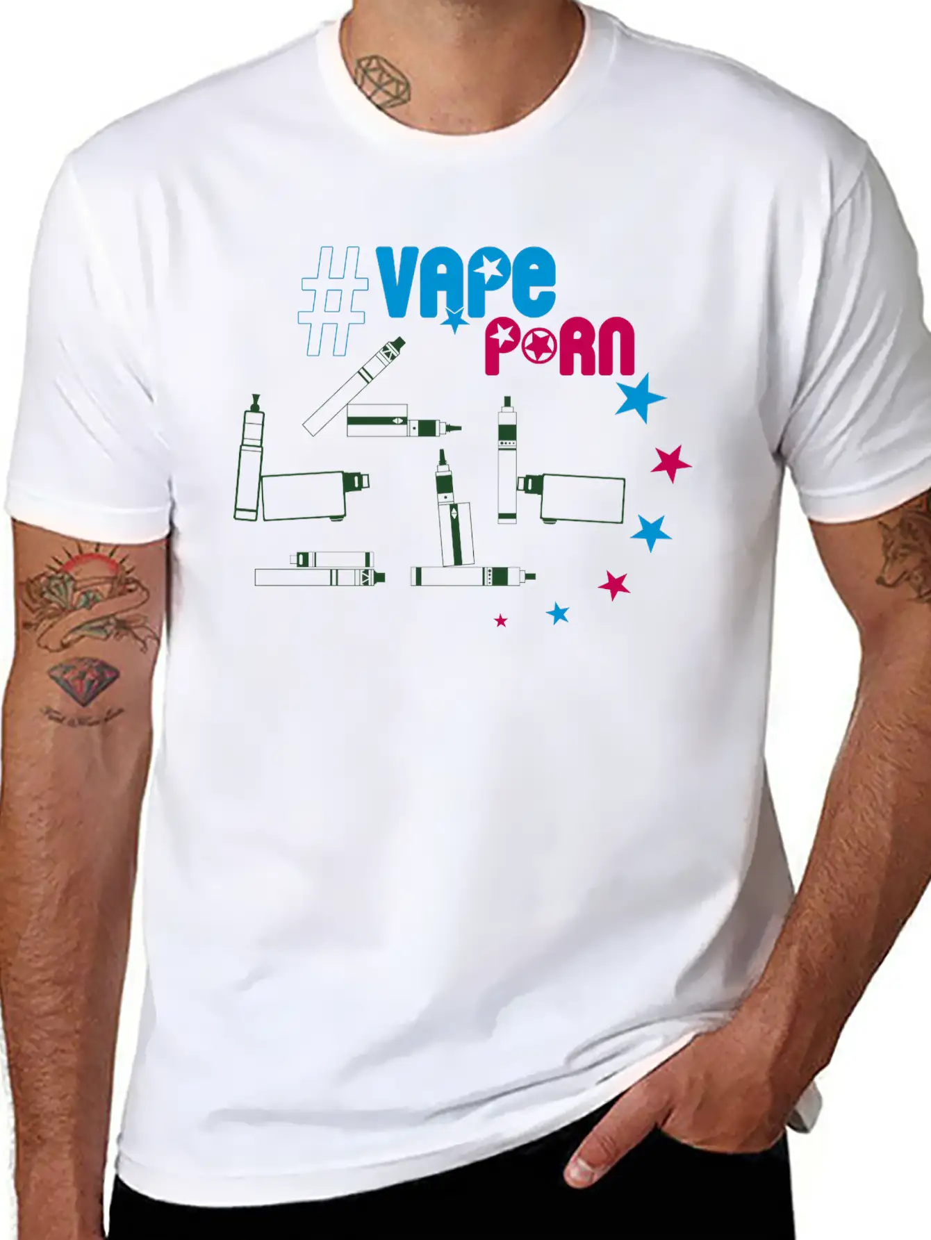 Vape-Shirt - #VapePorn Essential Unisex Summer Tee – Soft Cotton Casual Fit