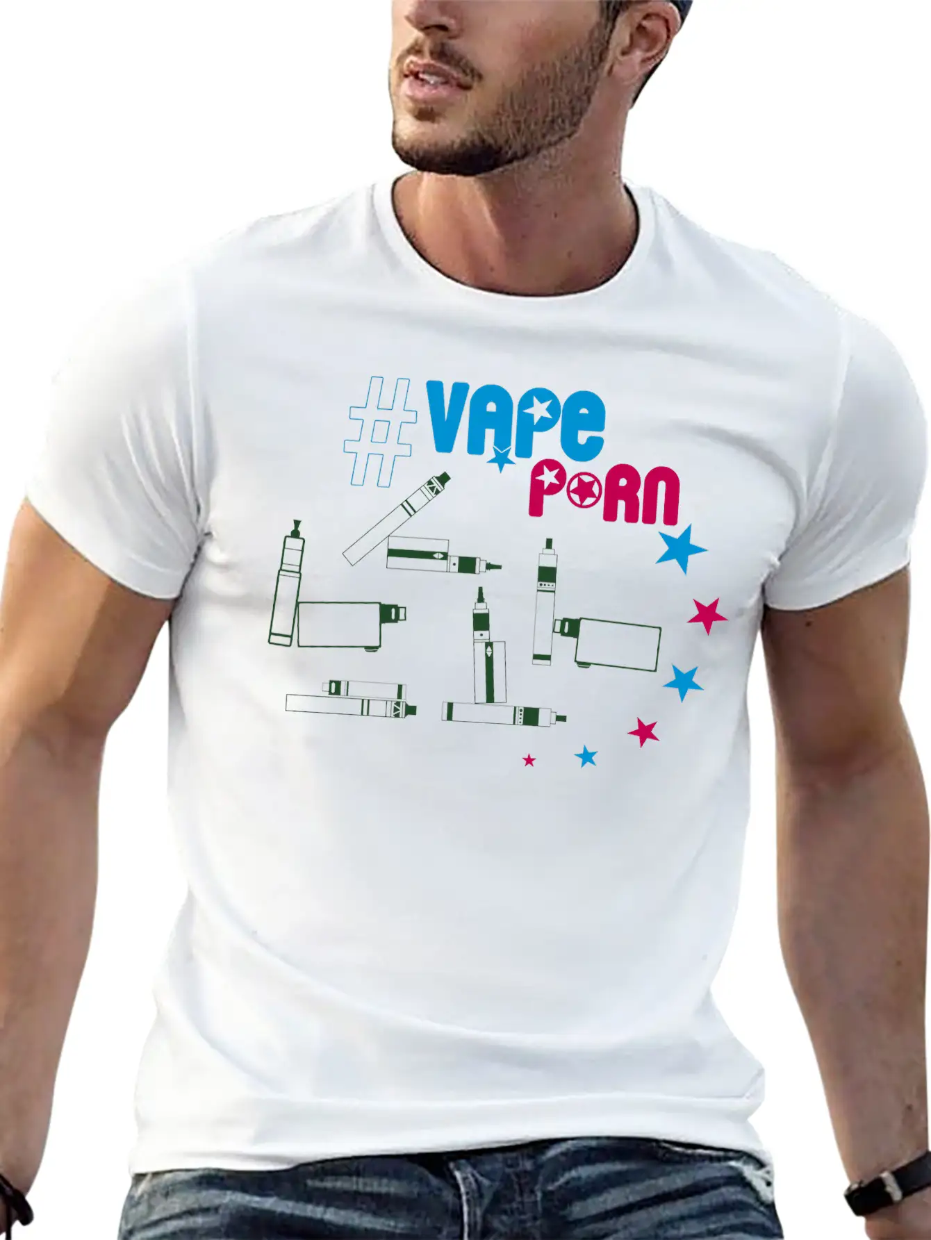Vape-Shirt - #VapePorn Essential Unisex Summer Tee – Soft Cotton Casual Fit