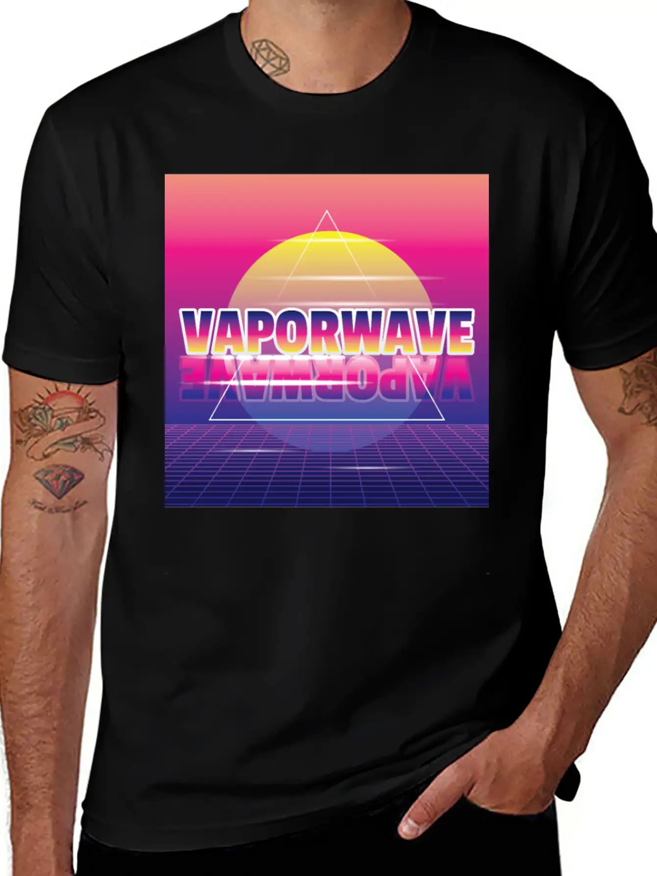 Vaporwave Aesthetic Synth 80th Style Unisex Short Sleeve Soft Cotton T-Shirt – Casual Everyday Wear
