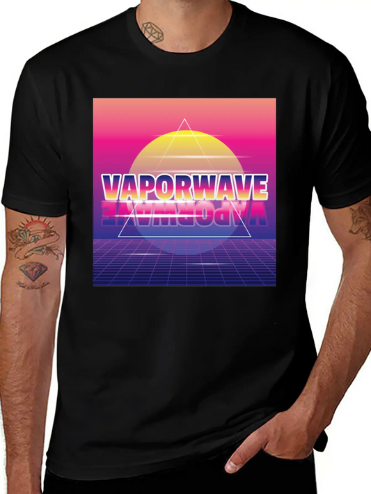 Vaporwave Aesthetic Synth 80th Style Unisex Short Sleeve Soft Cotton T-Shirt – Casual Everyday Wear