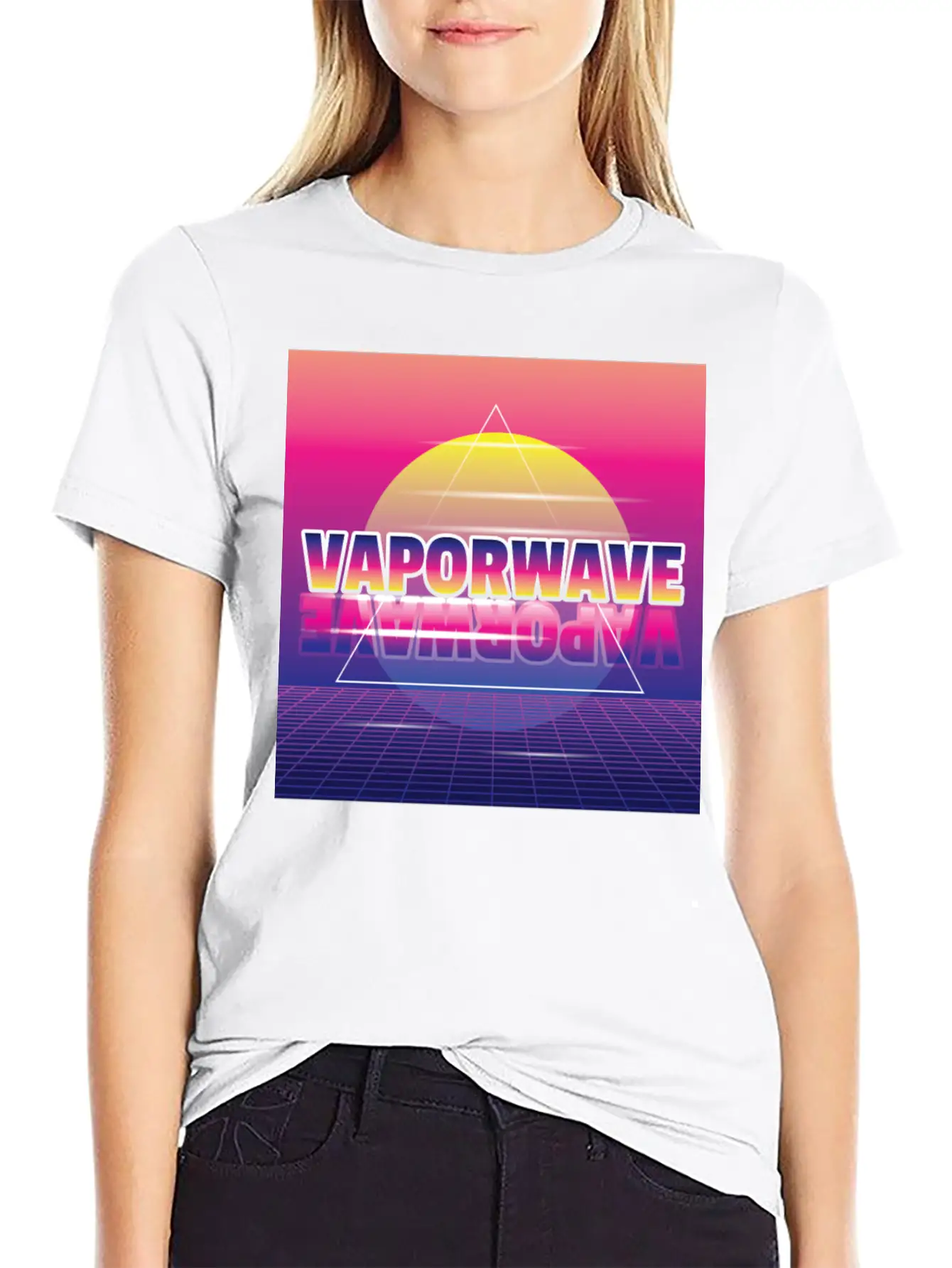 Vaporwave Aesthetic Synth 80th Style Unisex Short Sleeve Soft Cotton T-Shirt – Casual Everyday Wear