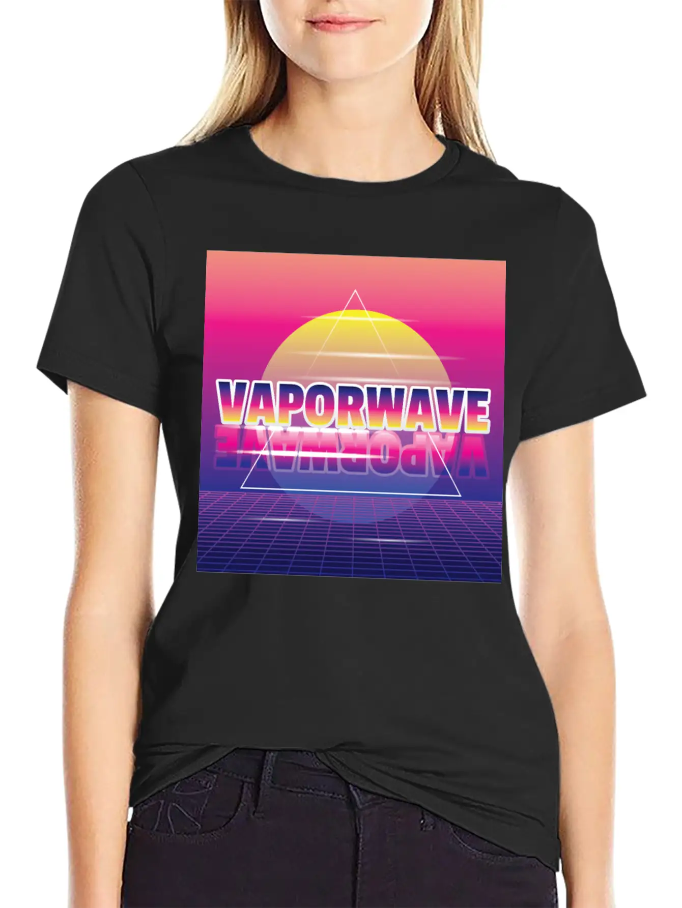 Vaporwave Aesthetic Synth 80th Style Unisex Short Sleeve Soft Cotton T-Shirt – Casual Everyday Wear