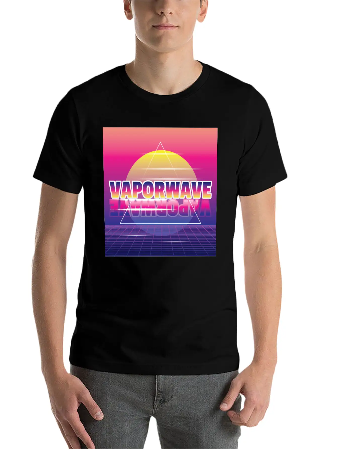 Vaporwave Aesthetic Synth 80th Style Unisex Short Sleeve Soft Cotton T-Shirt – Casual Everyday Wear