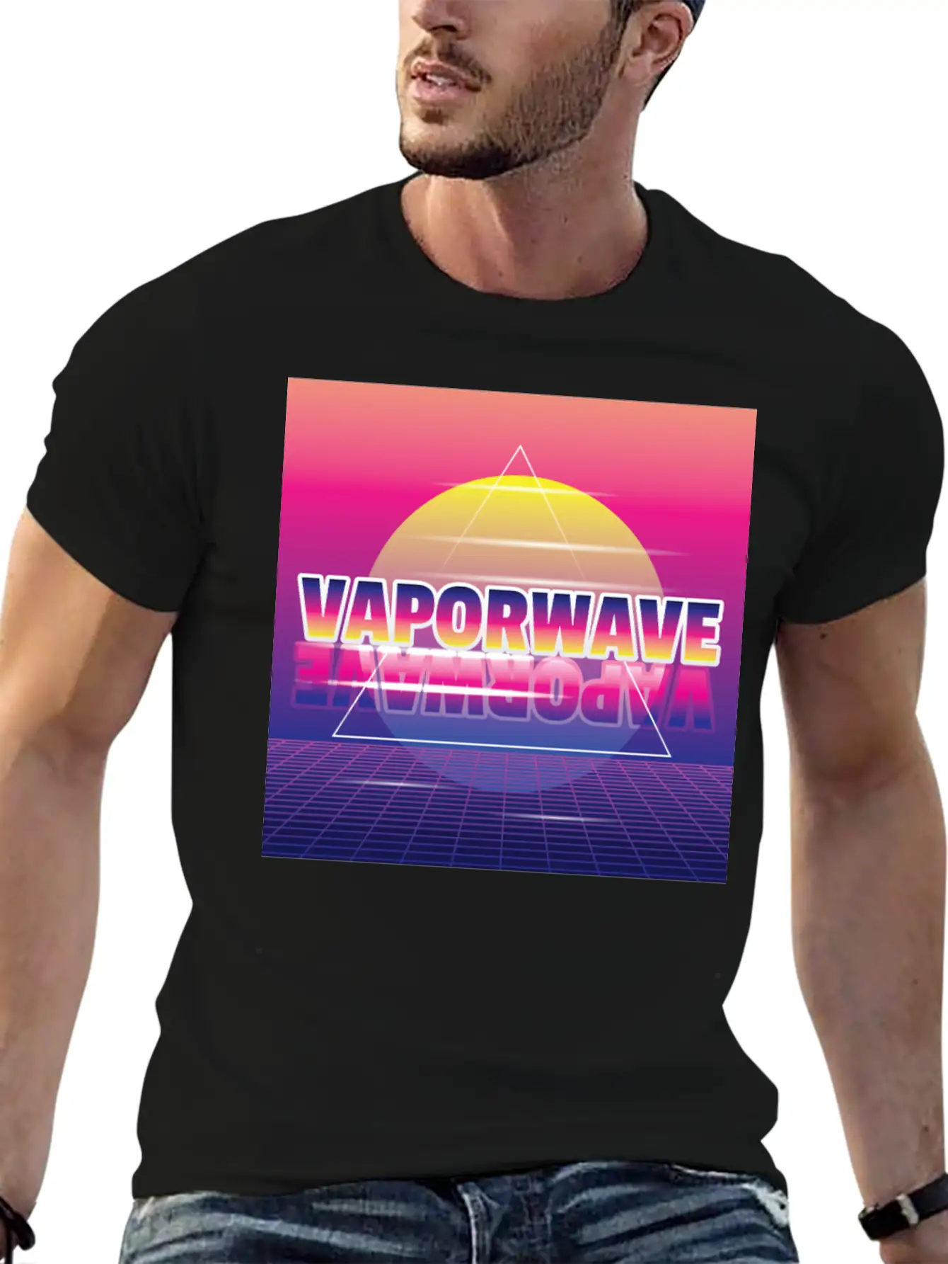 Vaporwave Aesthetic Synth 80th Style Unisex Short Sleeve Soft Cotton T-Shirt – Casual Everyday Wear
