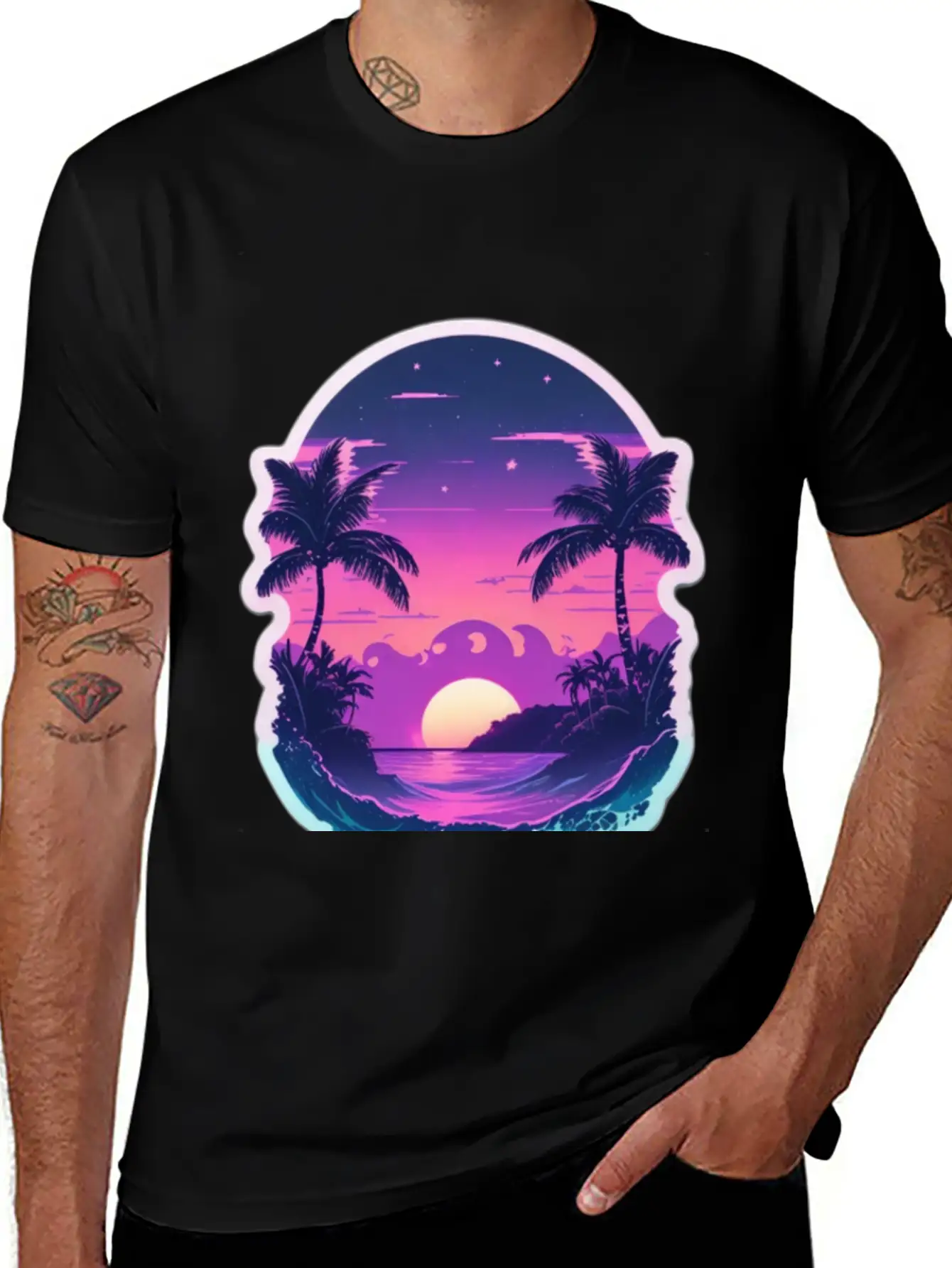 Vaporwave Dusk Stylish Everyday T-Shirt – Unisex Basic Cotton Tee