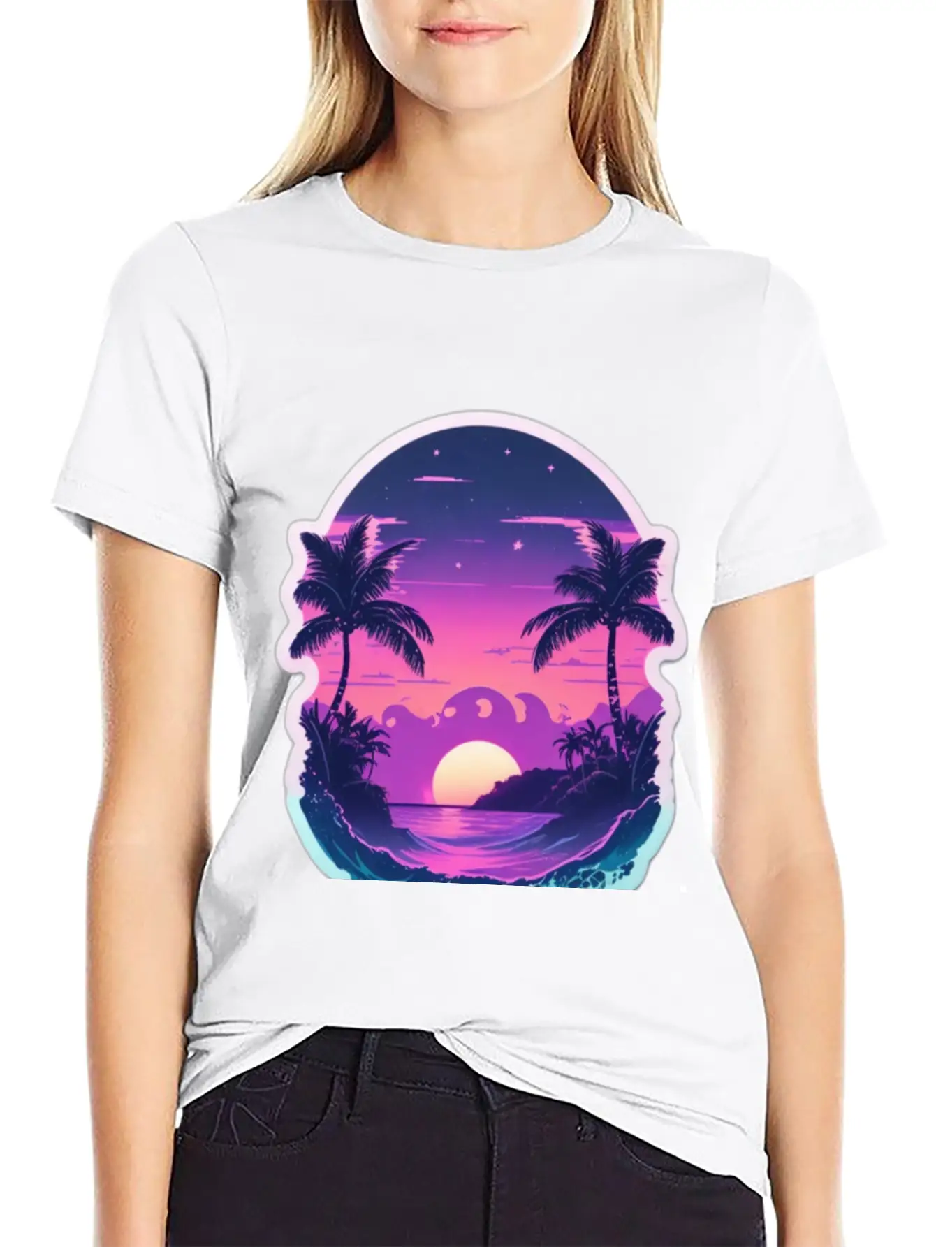 Vaporwave Dusk Stylish Everyday T-Shirt – Unisex Basic Cotton Tee