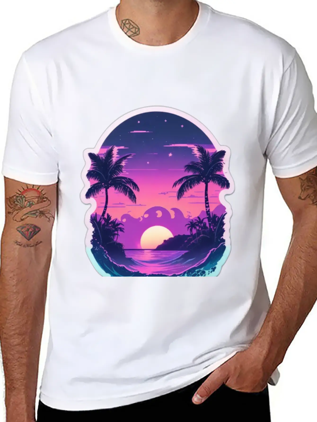 Vaporwave Dusk Stylish Everyday T-Shirt – Unisex Basic Cotton Tee