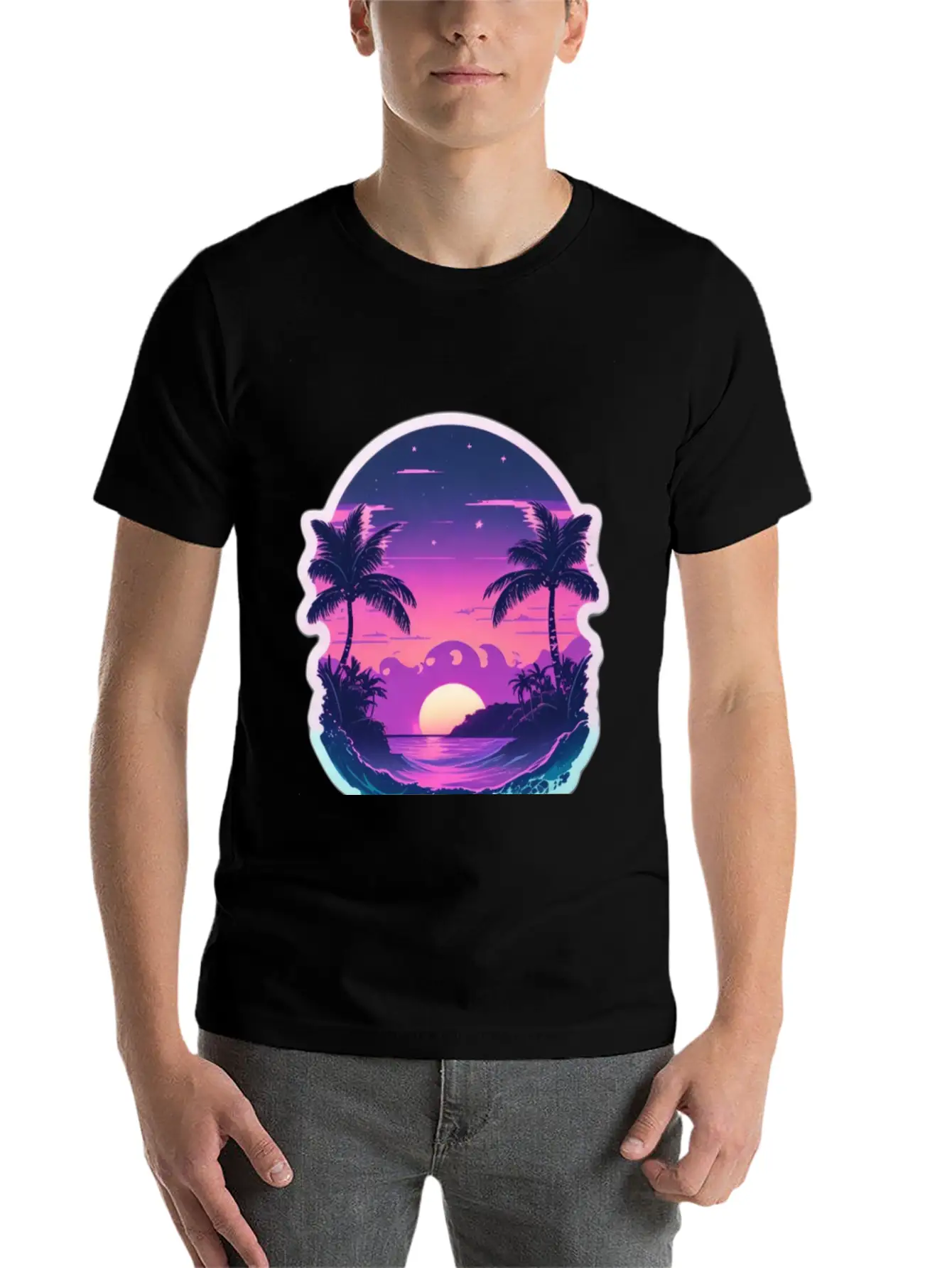 Vaporwave Dusk Stylish Everyday T-Shirt – Unisex Basic Cotton Tee