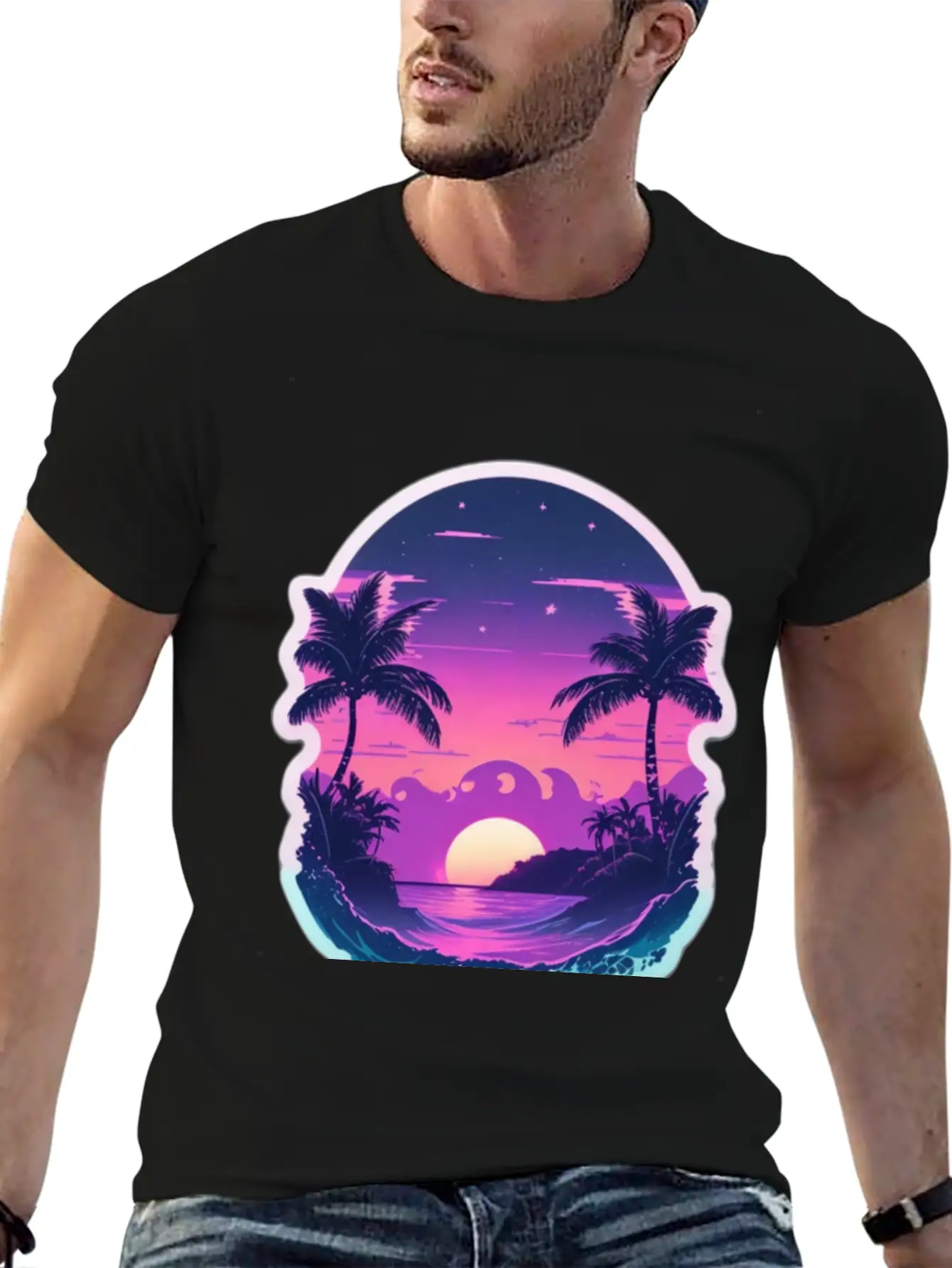 Vaporwave Dusk Stylish Everyday T-Shirt – Unisex Basic Cotton Tee