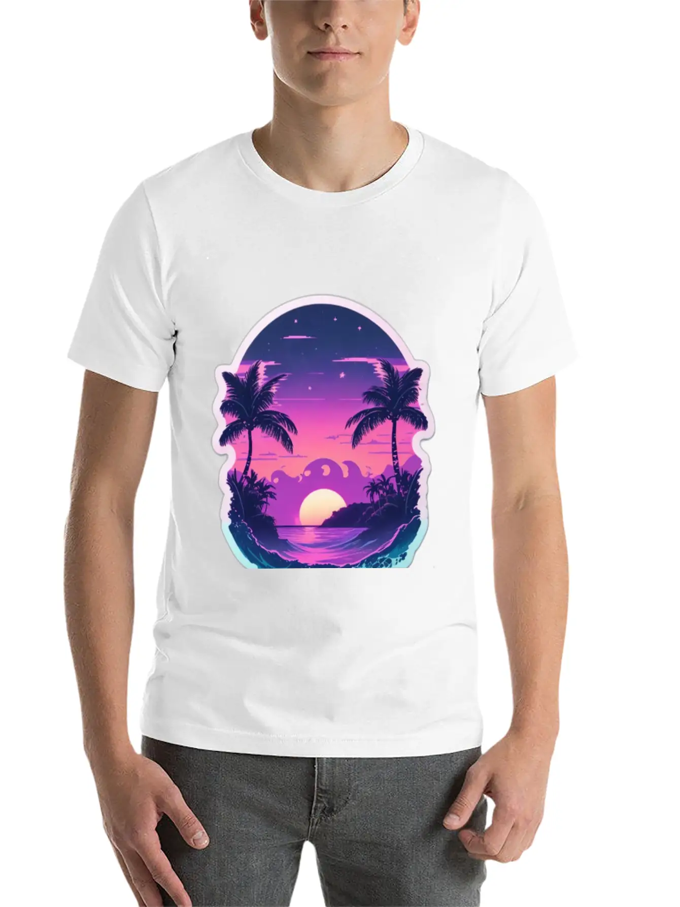 Vaporwave Dusk Stylish Everyday T-Shirt – Unisex Basic Cotton Tee
