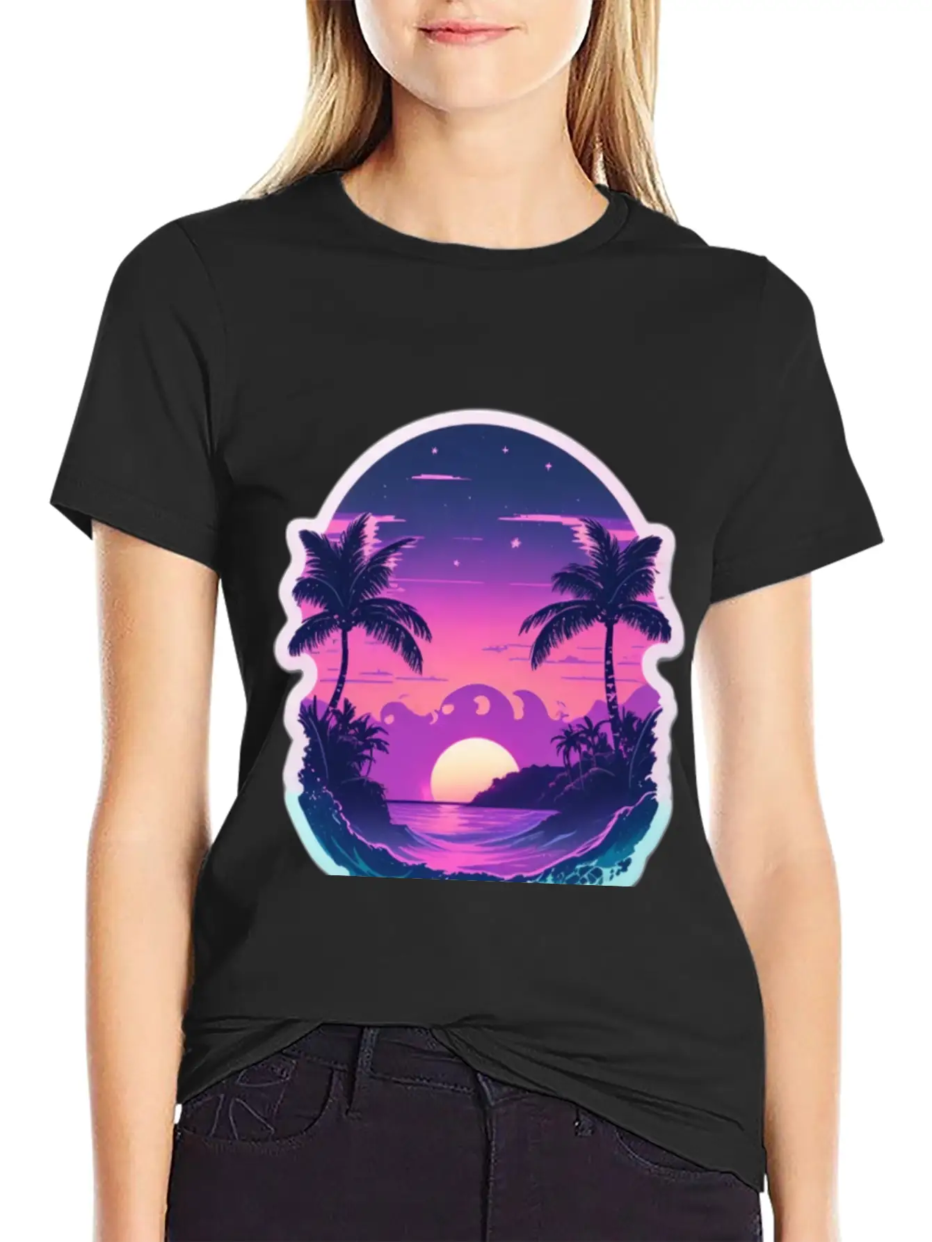 Vaporwave Dusk Stylish Everyday T-Shirt – Unisex Basic Cotton Tee