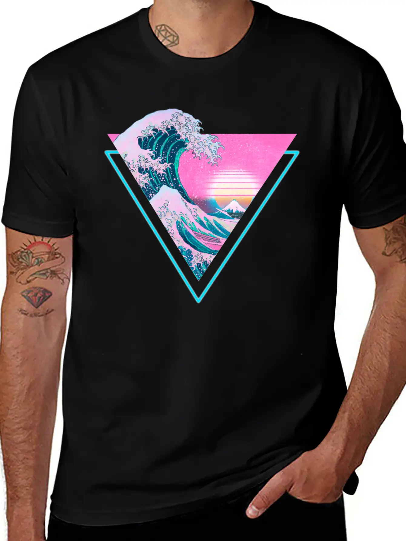 Vaporwave Retro Great Wave Sunset 90's Aesthetic Comfortable Minimalist Graphic Tee – Summer Style Essential