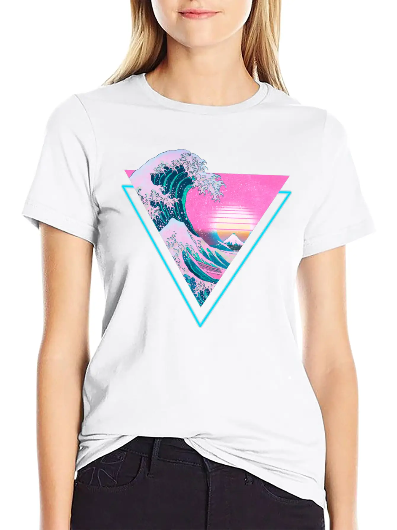 Vaporwave Retro Great Wave Sunset 90's Aesthetic Comfortable Minimalist Graphic Tee – Summer Style Essential