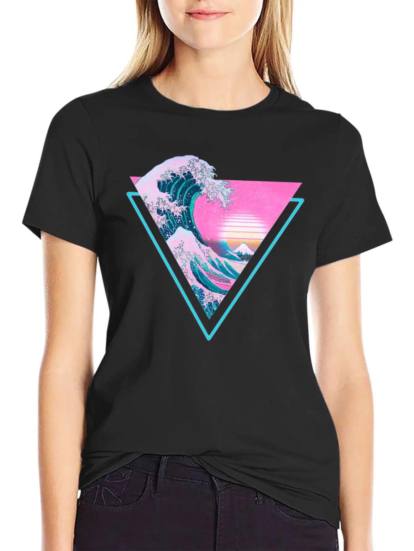 Vaporwave Retro Great Wave Sunset 90's Aesthetic Comfortable Minimalist Graphic Tee – Summer Style Essential
