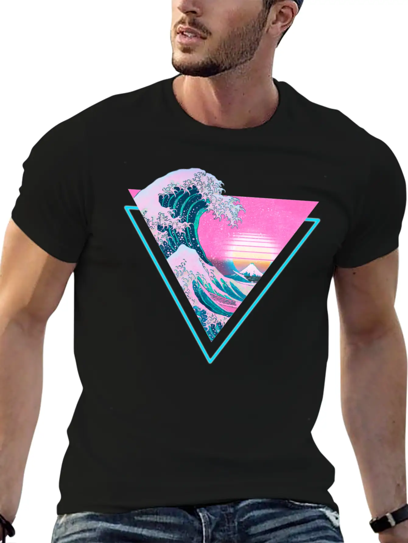 Vaporwave Retro Great Wave Sunset 90's Aesthetic Comfortable Minimalist Graphic Tee – Summer Style Essential