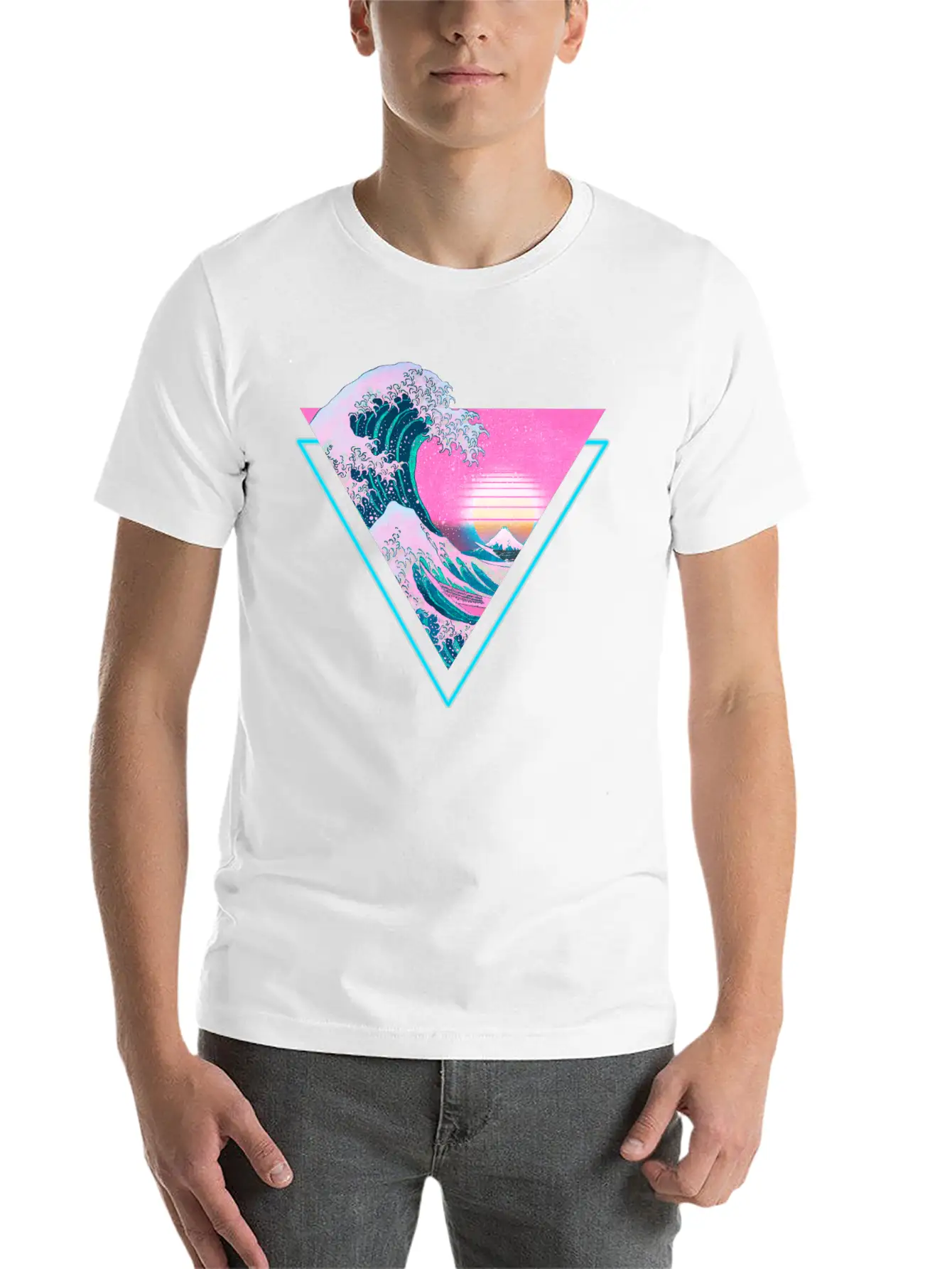 Vaporwave Retro Great Wave Sunset 90's Aesthetic Comfortable Minimalist Graphic Tee – Summer Style Essential