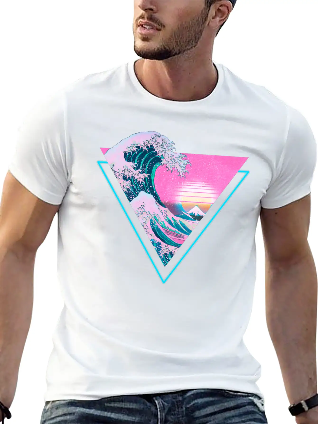 Vaporwave Retro Great Wave Sunset 90's Aesthetic Comfortable Minimalist Graphic Tee – Summer Style Essential