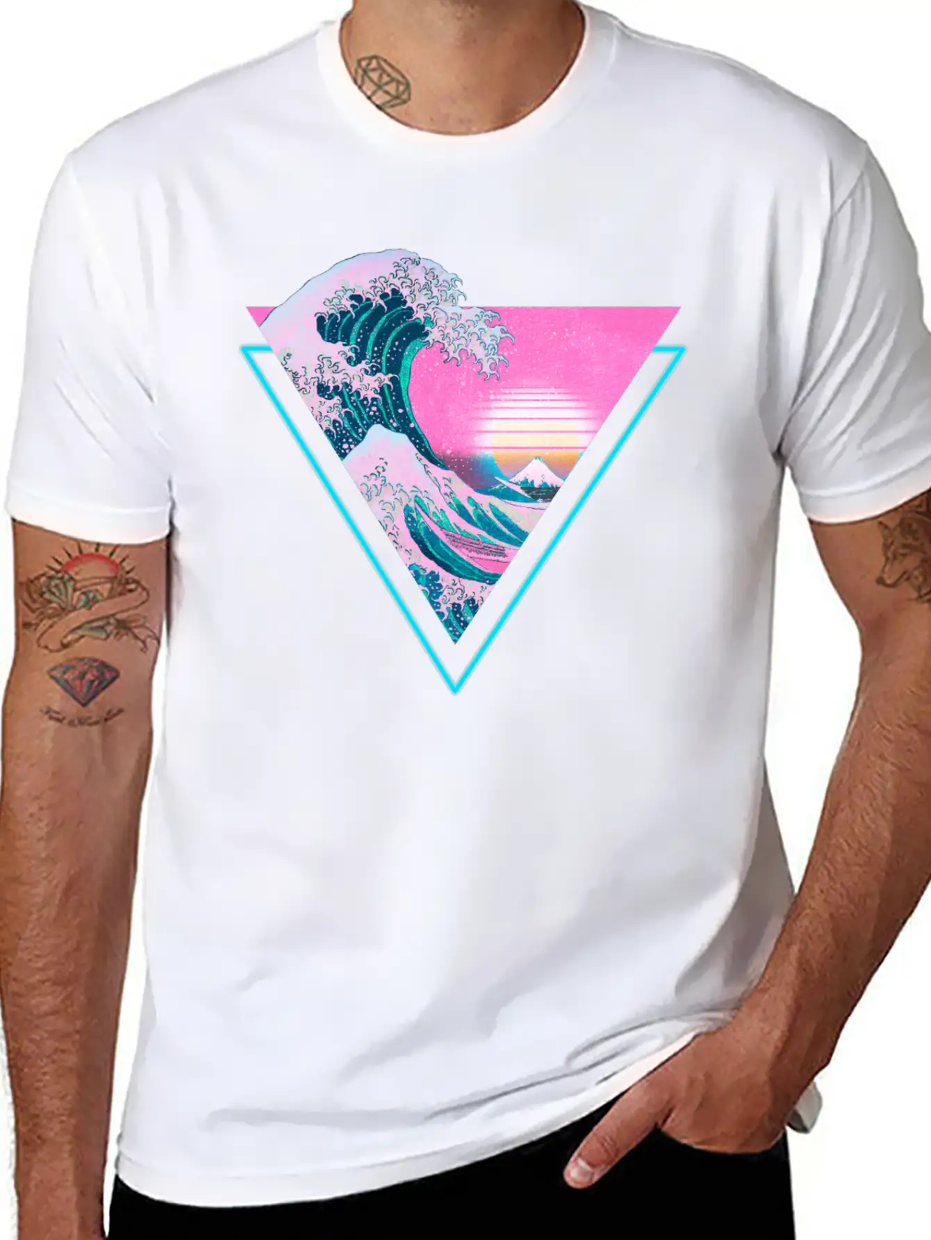 Vaporwave Retro Great Wave Sunset 90's Aesthetic Comfortable Minimalist Graphic Tee – Summer Style Essential