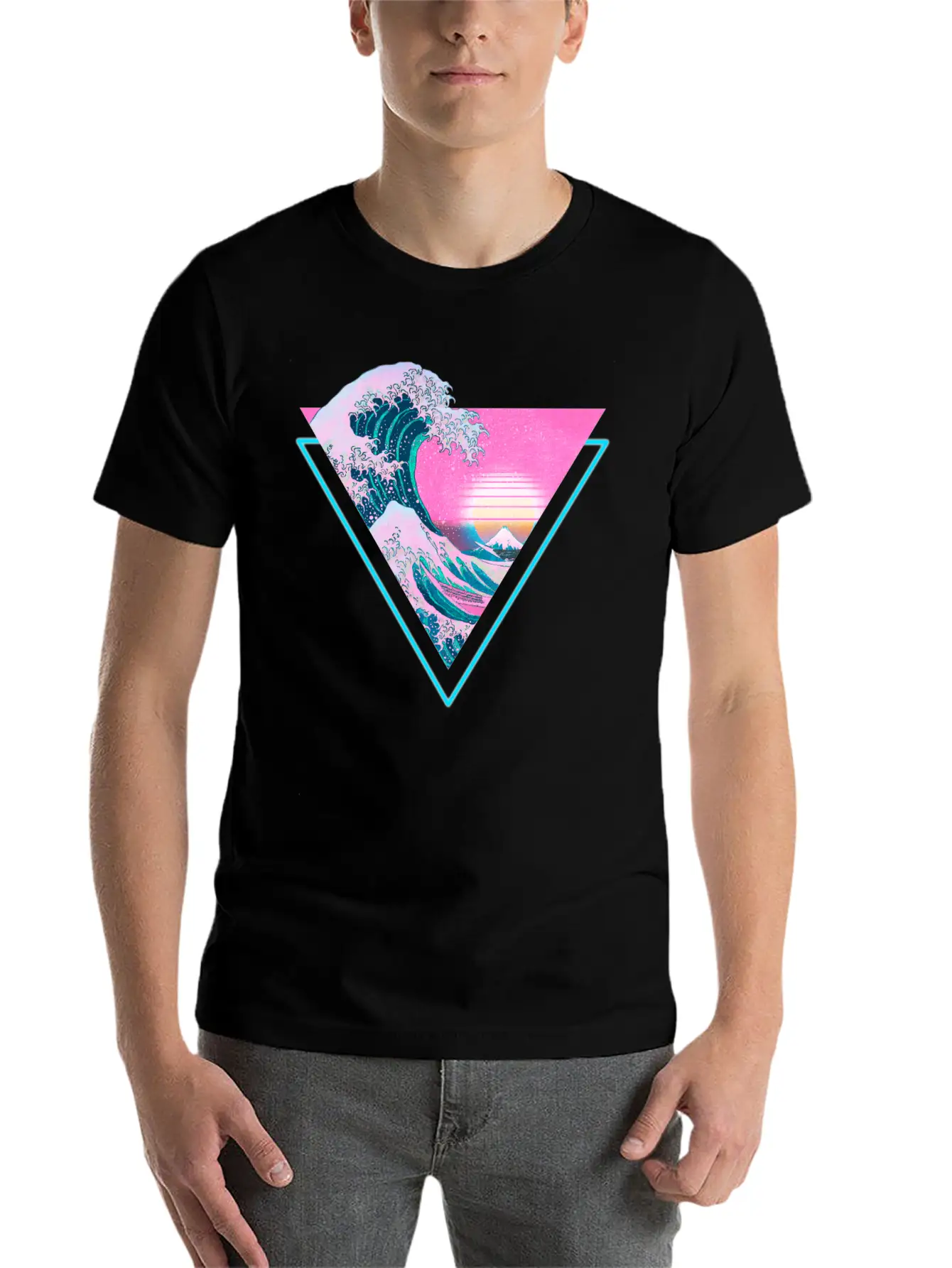Vaporwave Retro Great Wave Sunset 90's Aesthetic Comfortable Minimalist Graphic Tee – Summer Style Essential