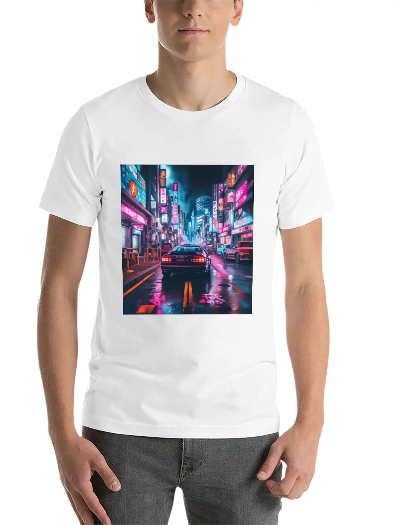 Vaporwave Tokyo Unisex Short Sleeve Soft Cotton T-Shirt – Casual Everyday Wear